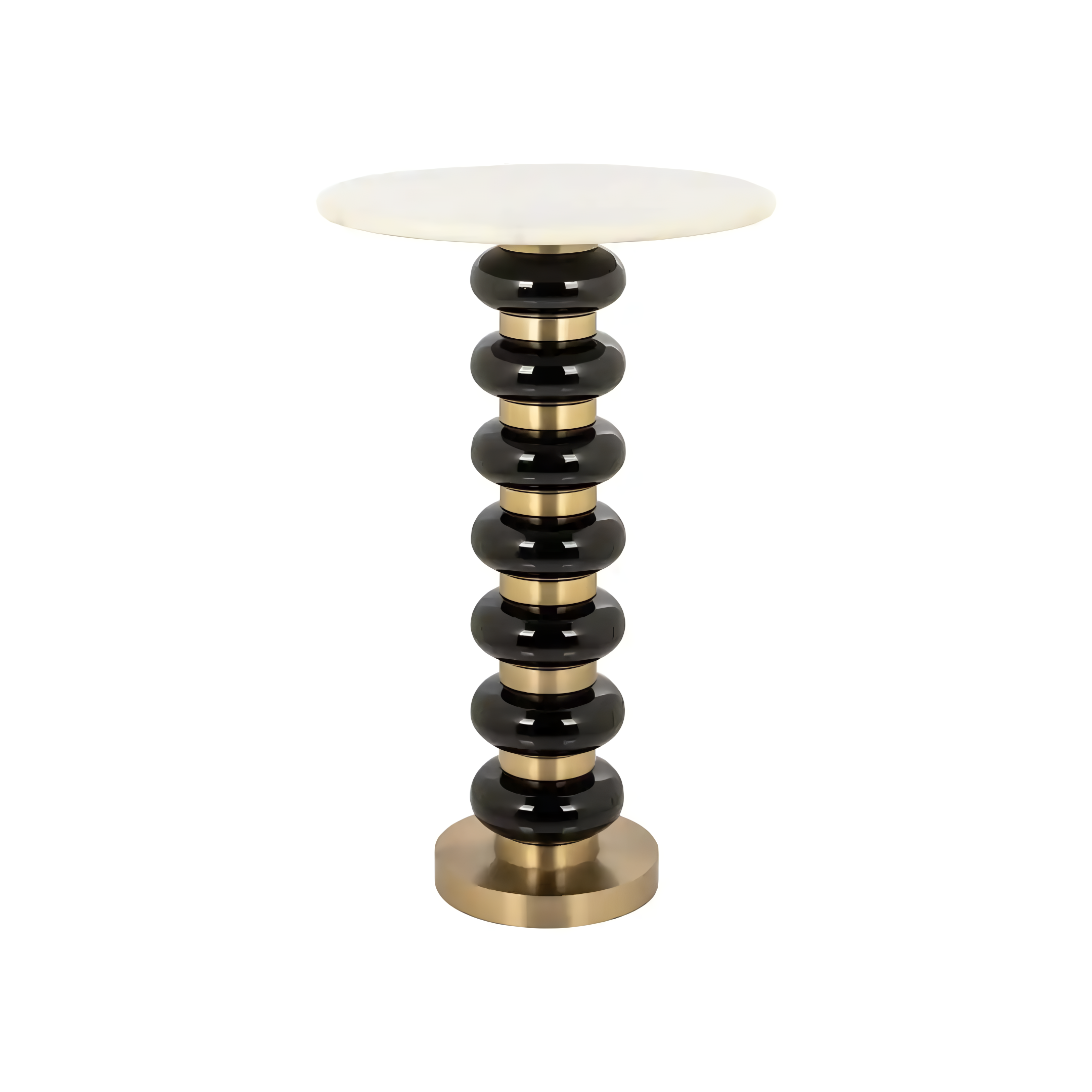 BARBARA black side table with white marble