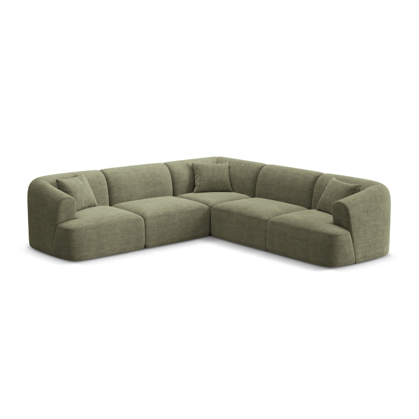 Symmetrical 4-Seater Sofa CAMPI Green Corduroy
