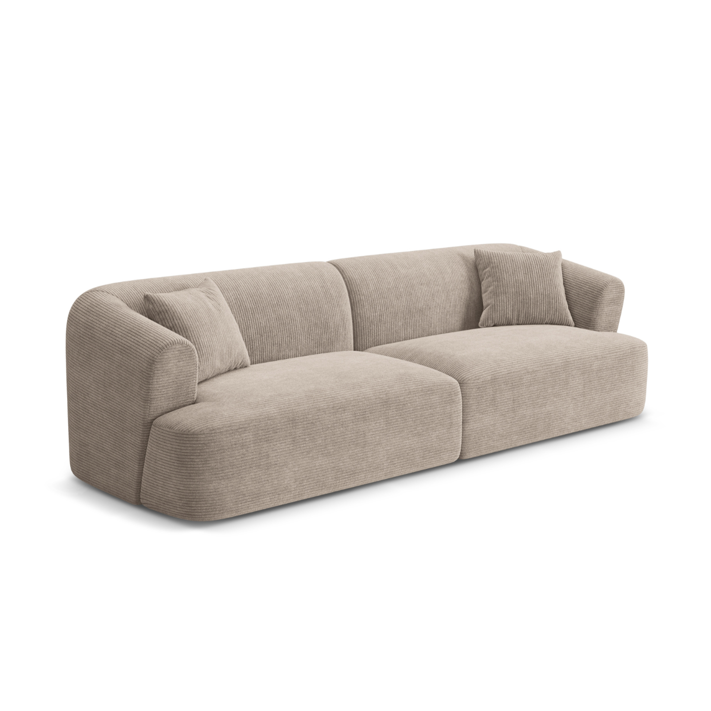 4-seater CAMPI beige corduroy sofa