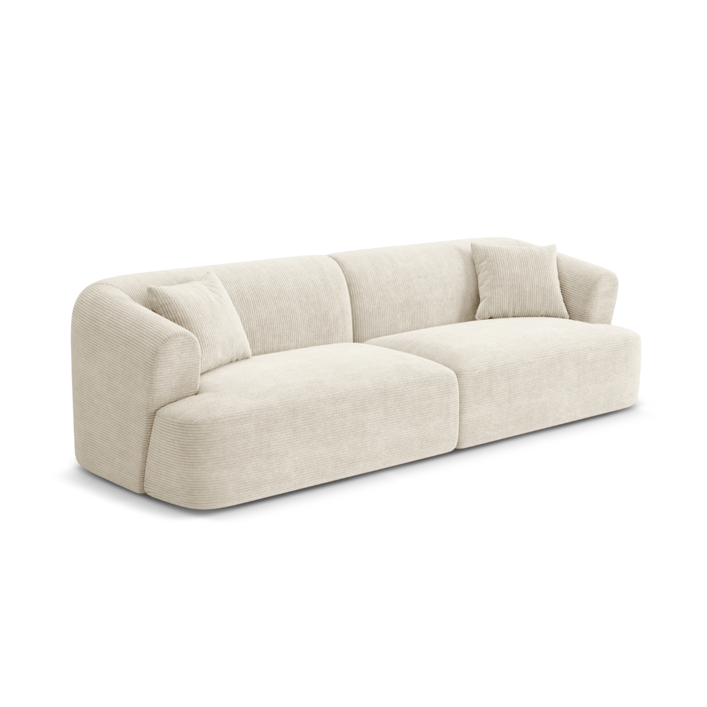 4-seater CAMPI cream corduroy sofa