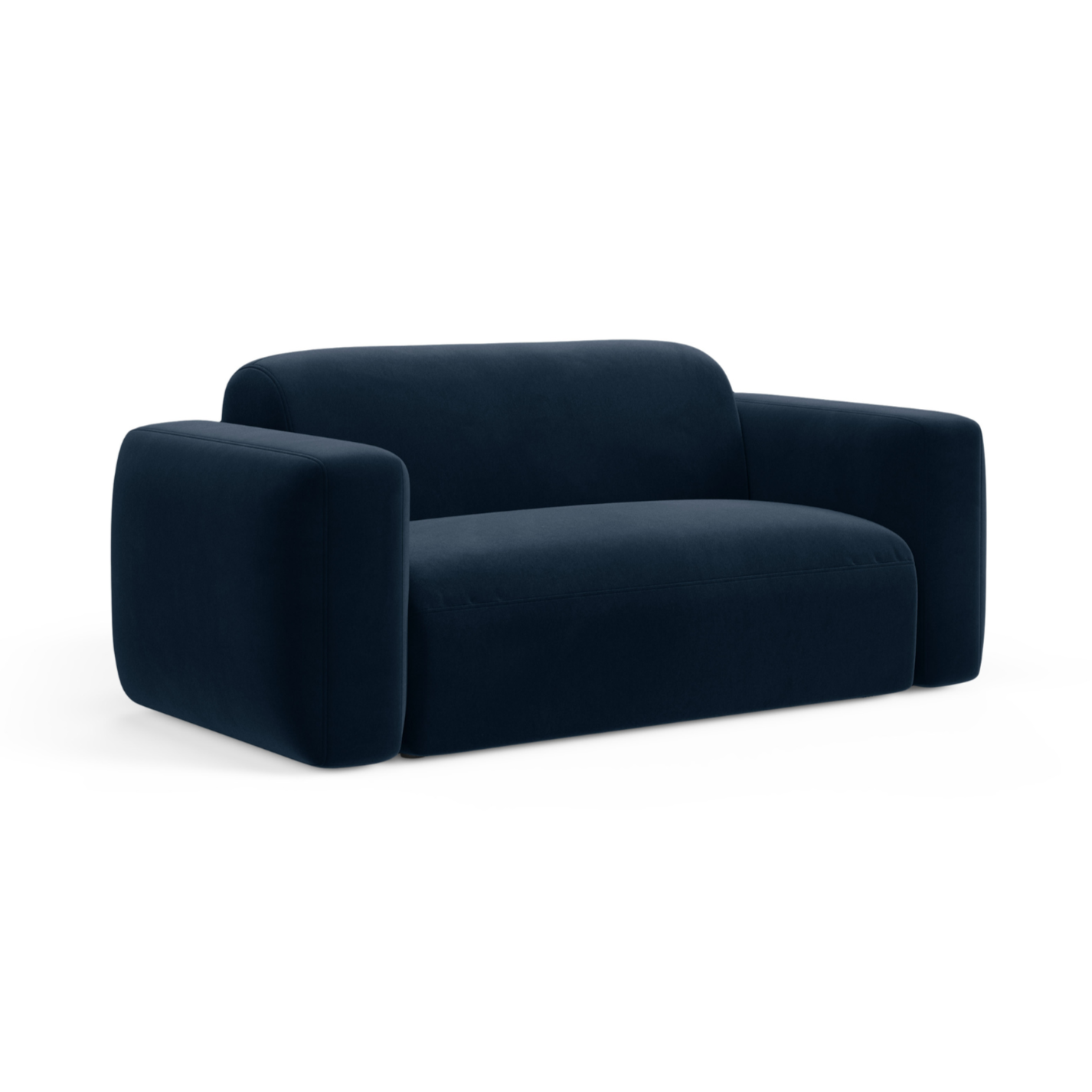Velvet 2-Seater Sofa STRINO Navy Blue