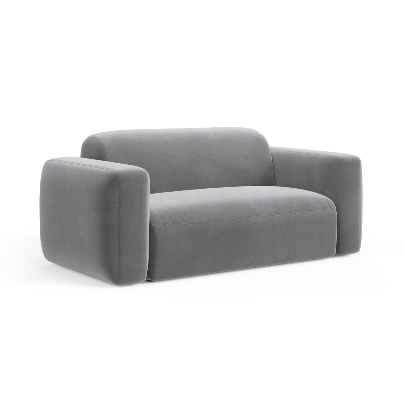 Gray velvet 2-seater sofa STRINO