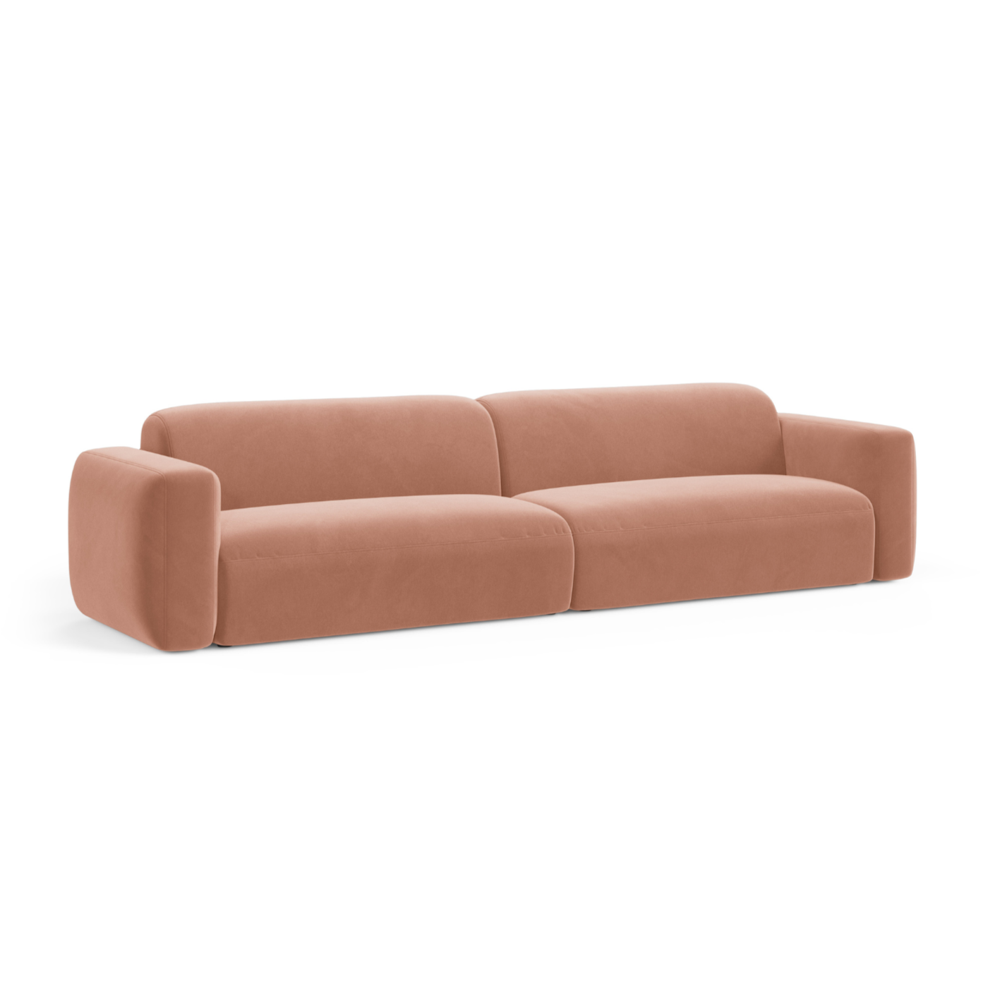 STRINO pink velvet 4-seater sofa