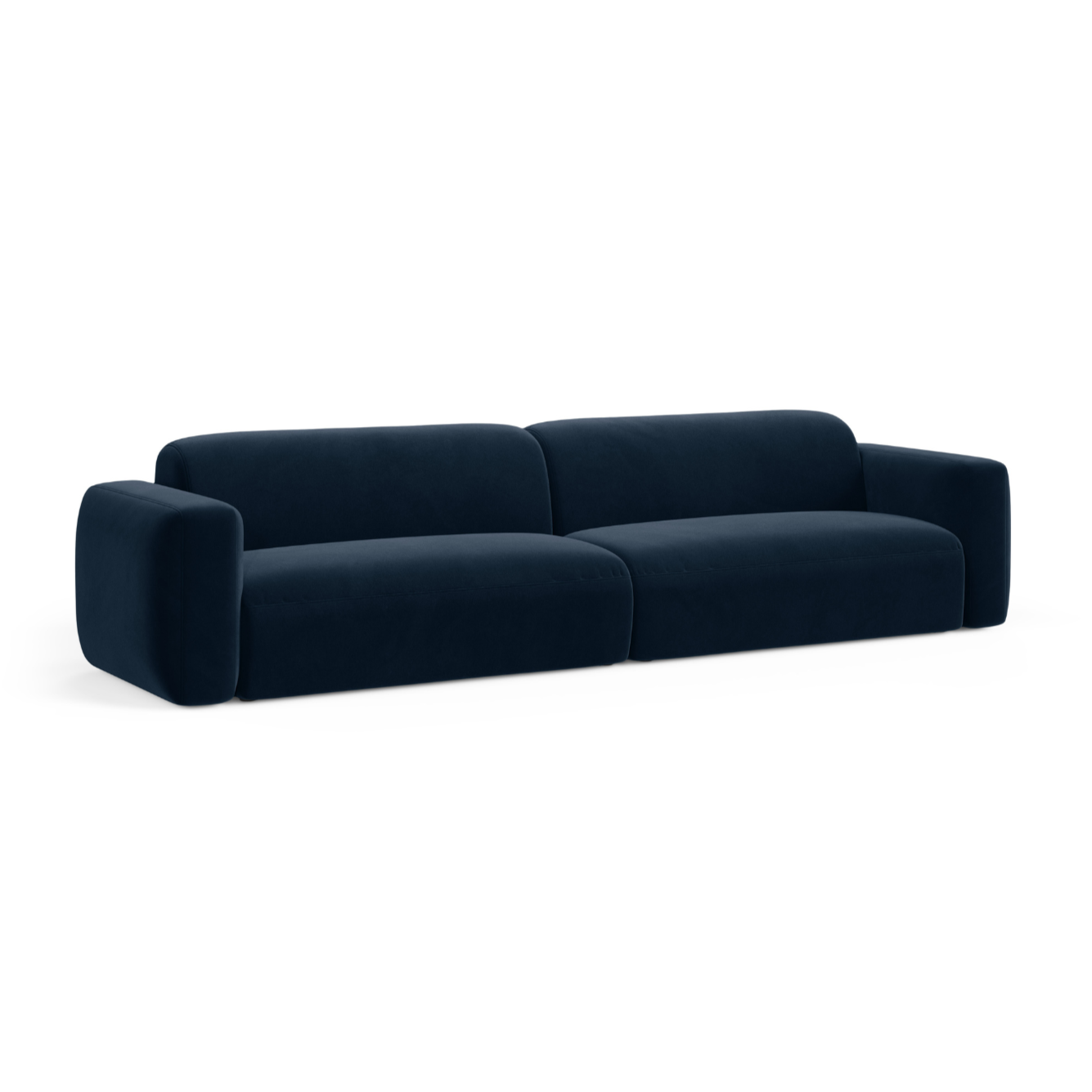 Velvet sofa for 4 people STRINO navy blue