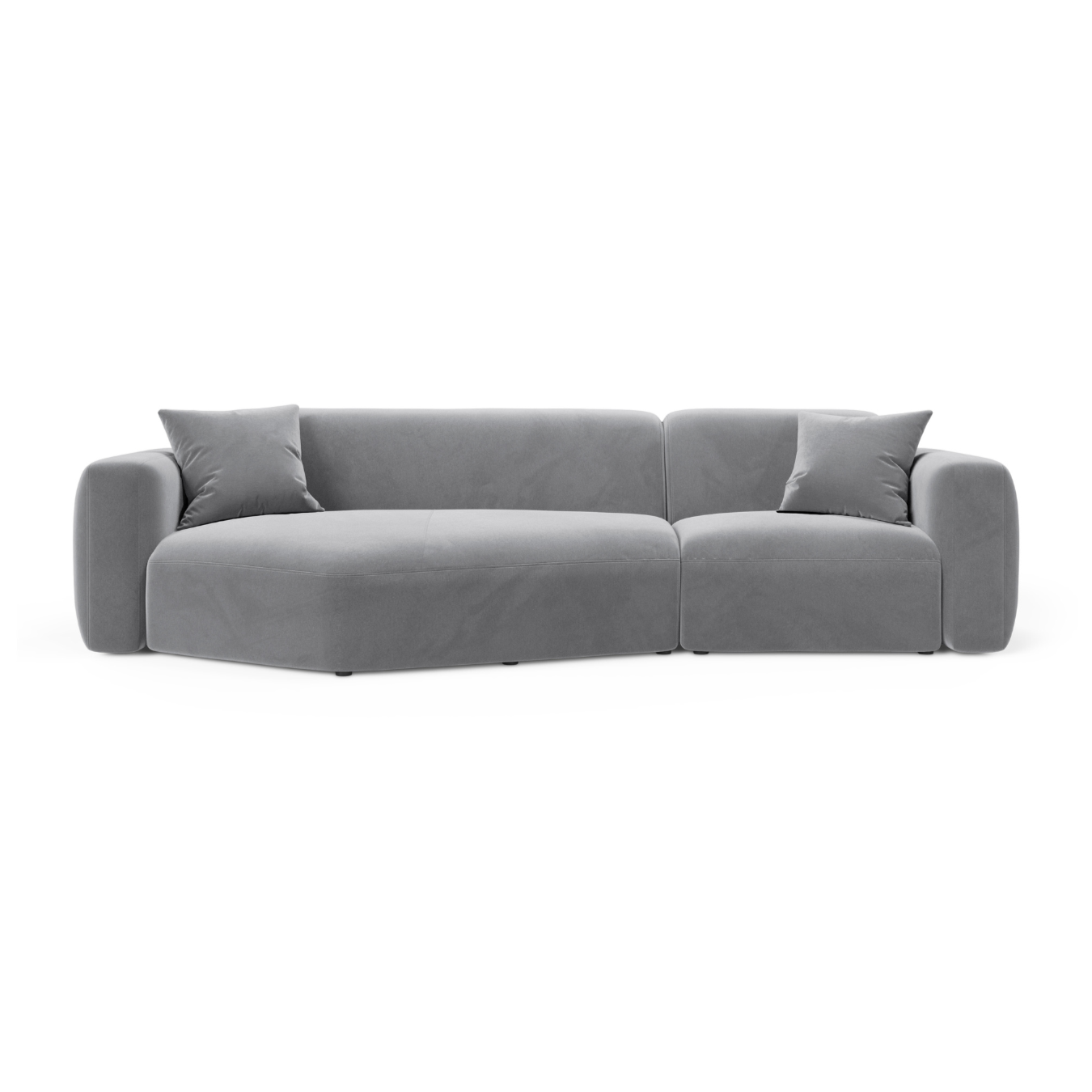 Samt-Ecksofa links STRINO grau