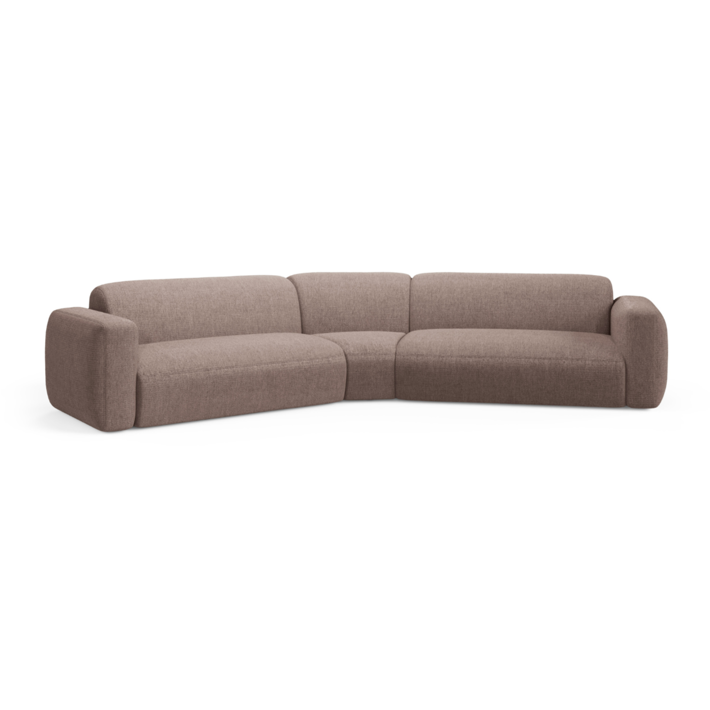 Symmetrische Eckcouch STRINO beige Chenille