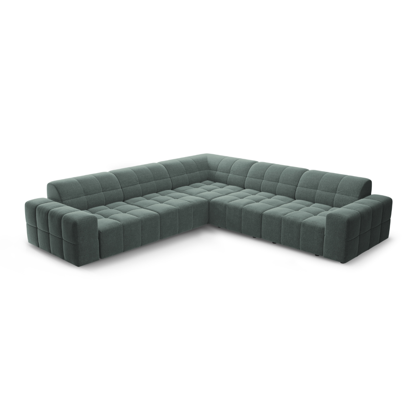 Symmetrische Eckcouch CHICAGO petrol Chenille