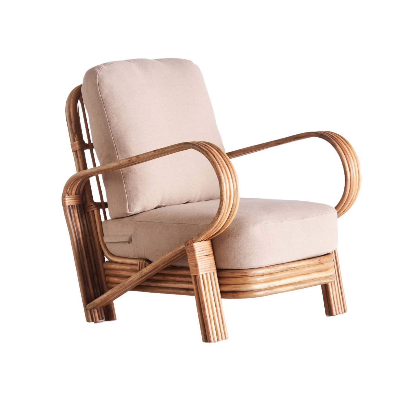 Sessel BAMBOO beige mit gebeiztem Bambus – Dusty Deco – Eye on Design