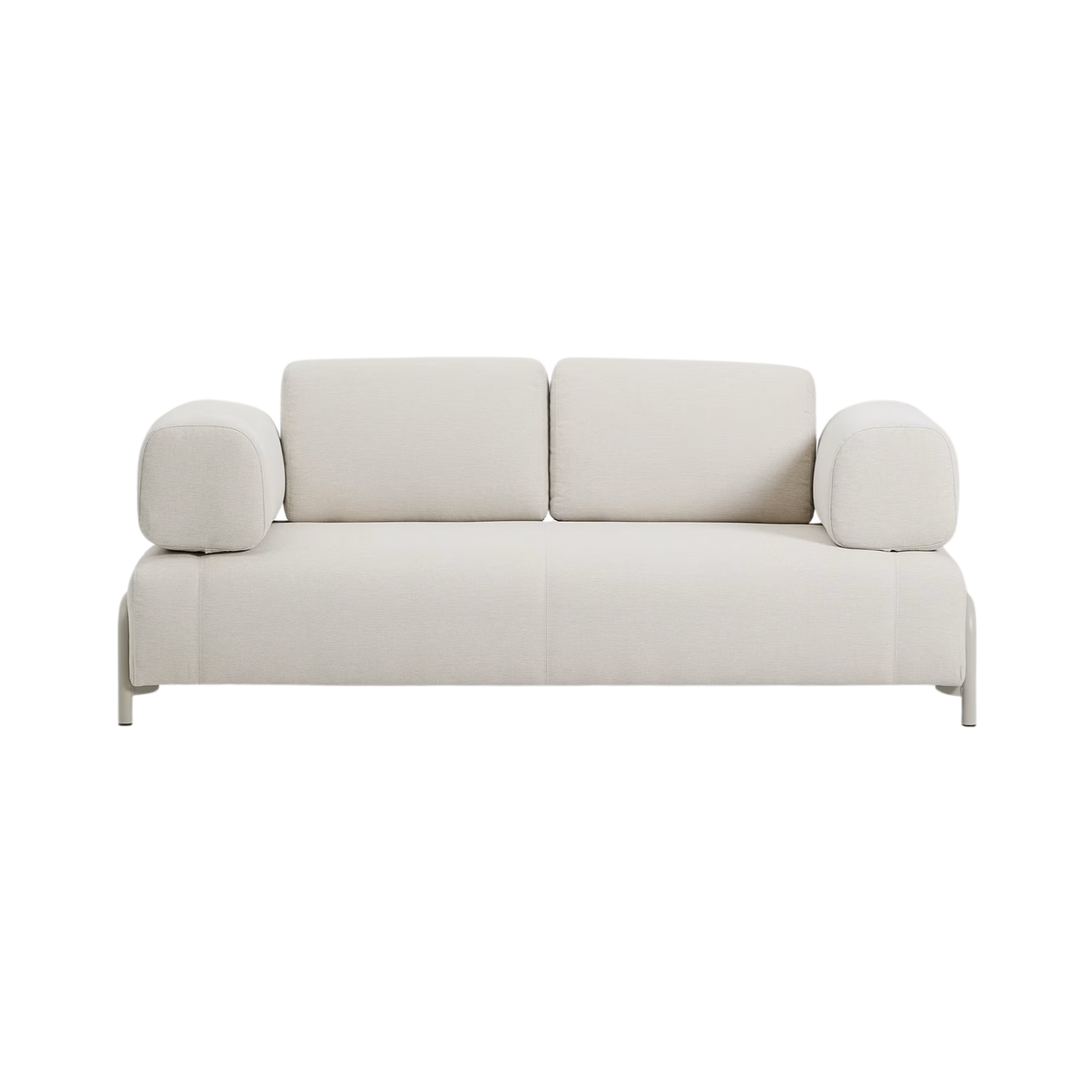 Sofa 2-sitzig mit Armlehnen COMPO beige mit beigem Gestell