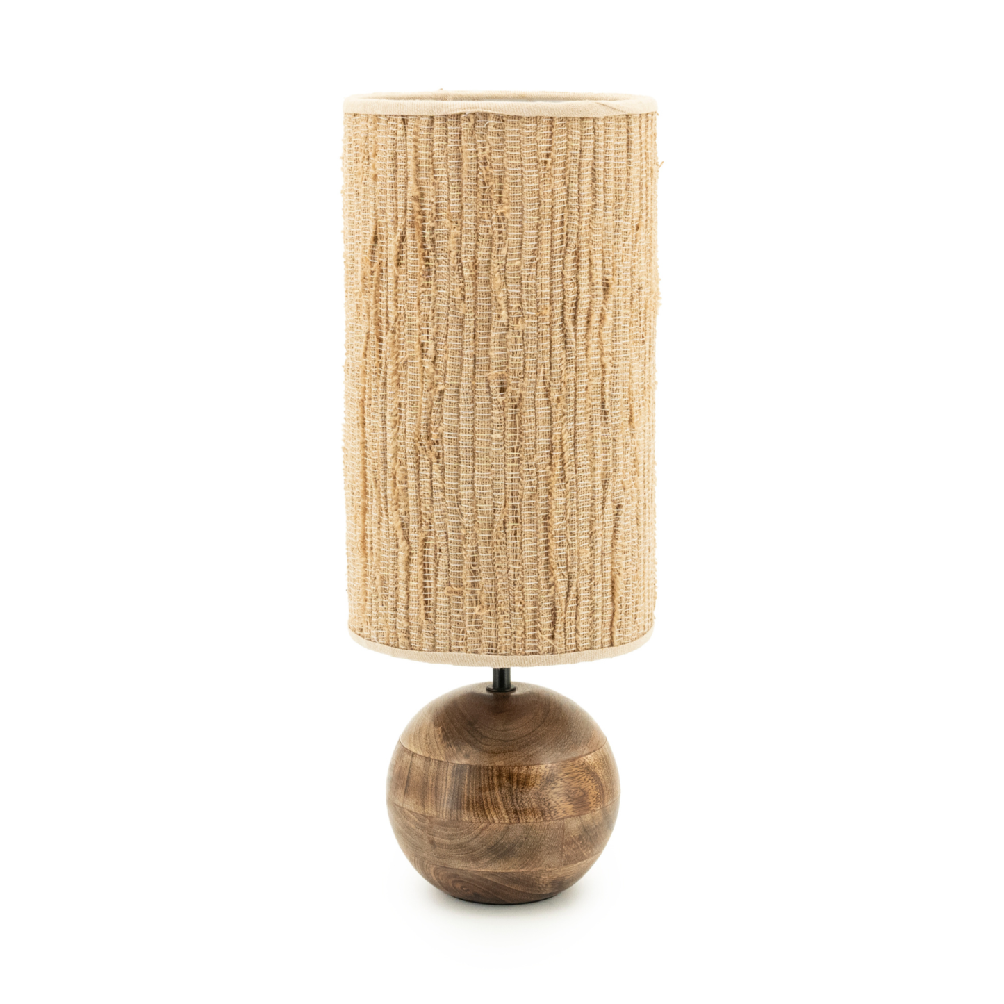 GADJA Jute Table Lamp with Wooden Base