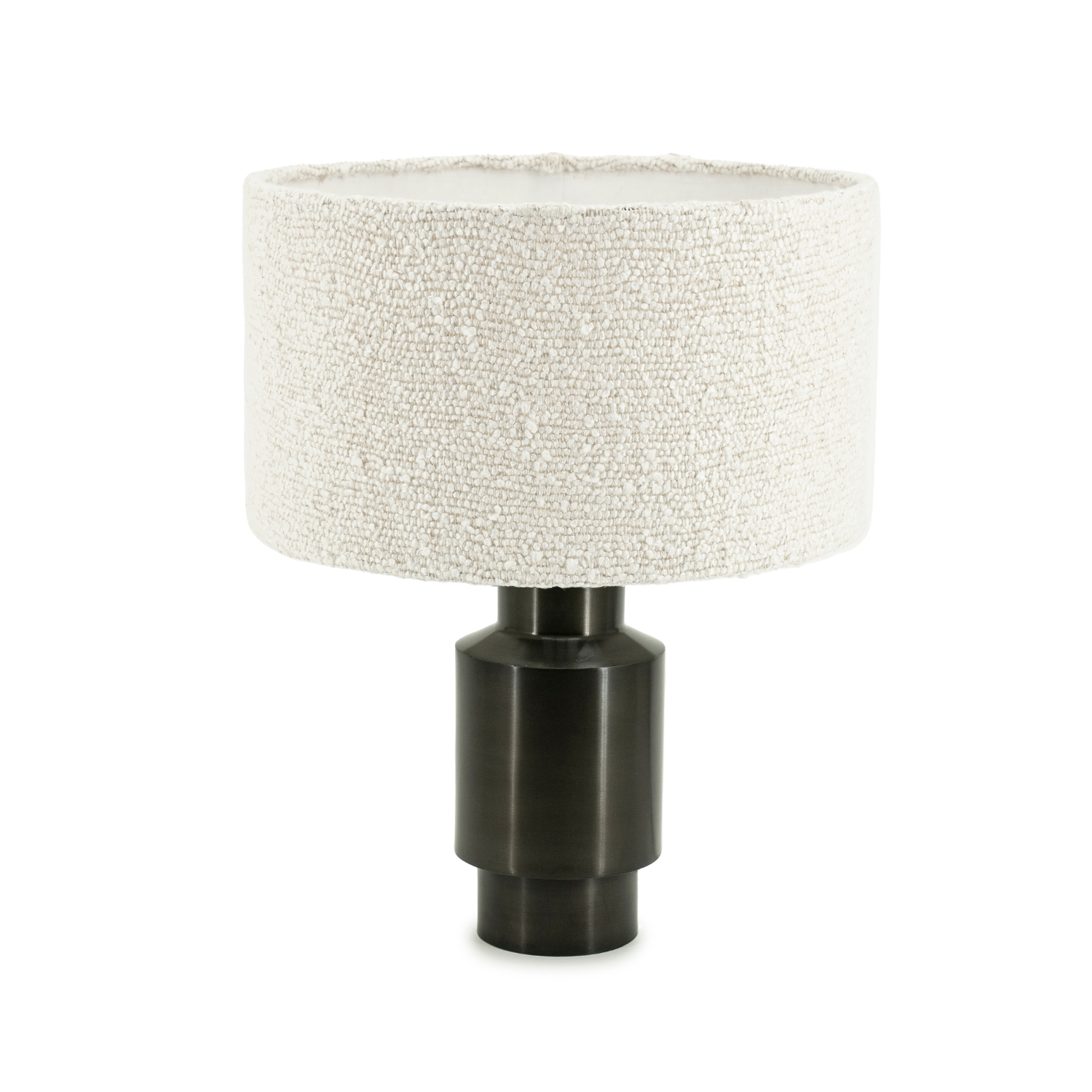 Tischlampe DUST hellbeige mit schwarzem Sockel