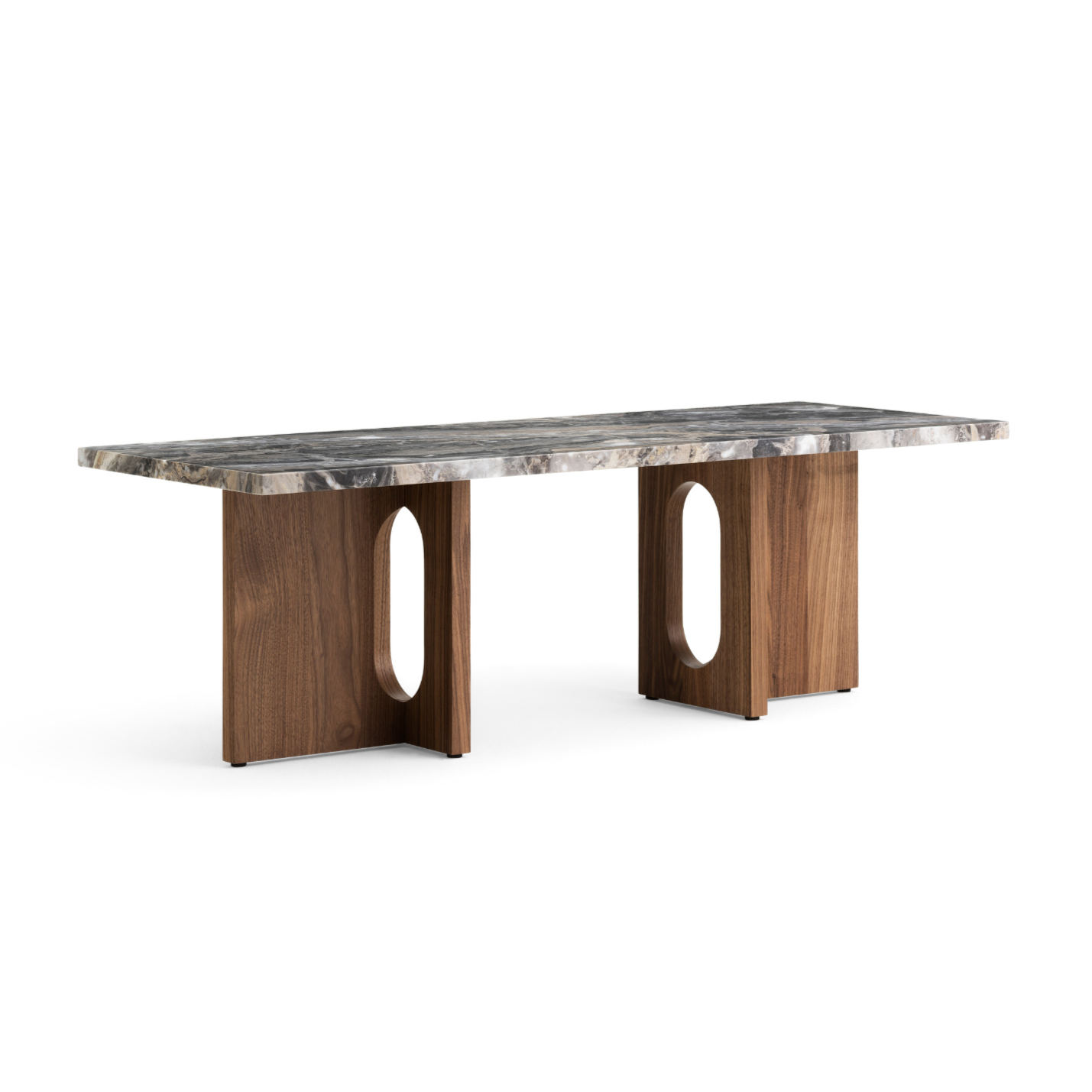 ANDROGYNE coffee table gray marble with walnut base