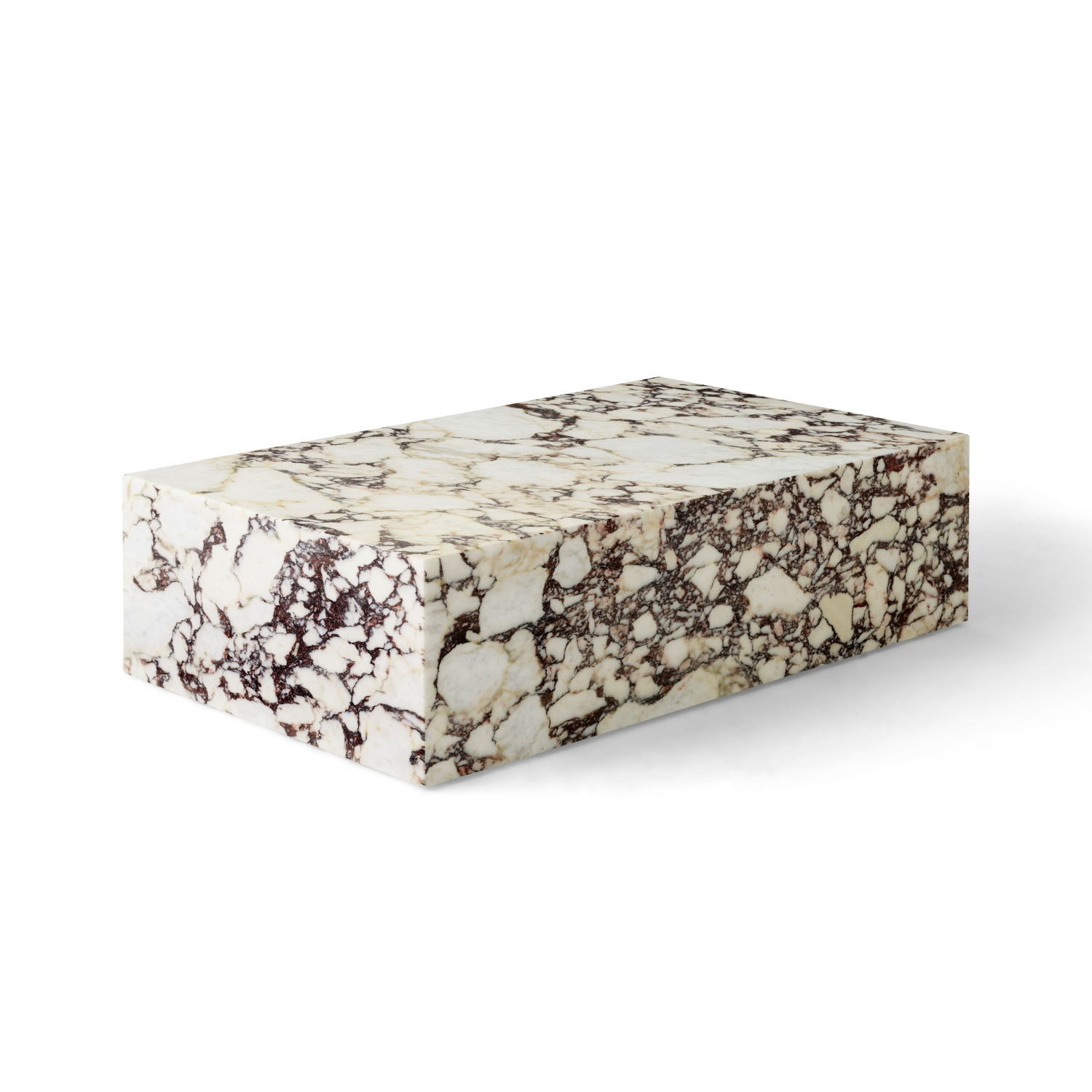 PLINTH Coffee Table White-Brown Marble