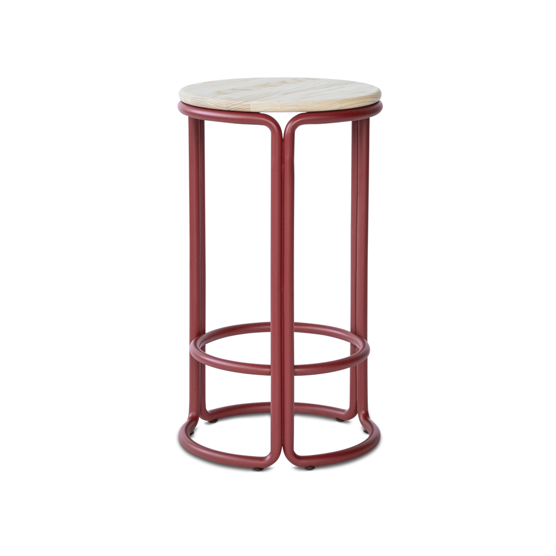 Hocker HARDIE rot mit natürlichem Sitz