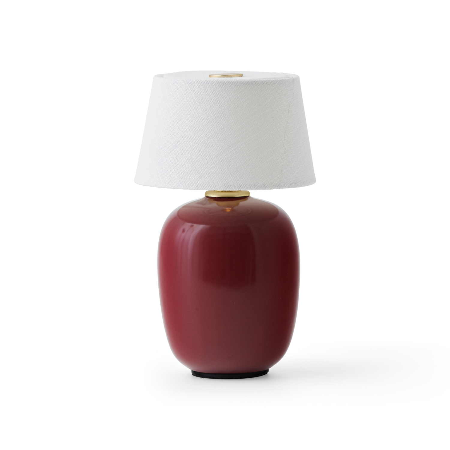 Tragbare Lampe TORSO bordeaux Keramik mit weißem Schirm