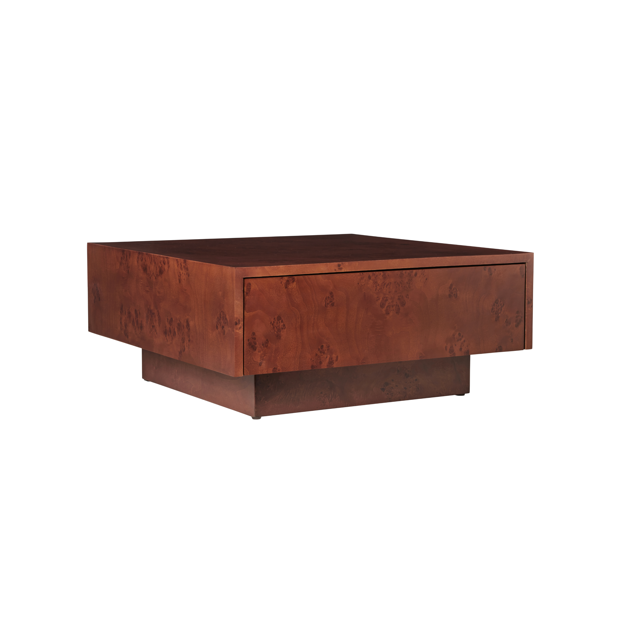 Couchtisch mit Schublade BURL braun Furnier aus Pappelholz