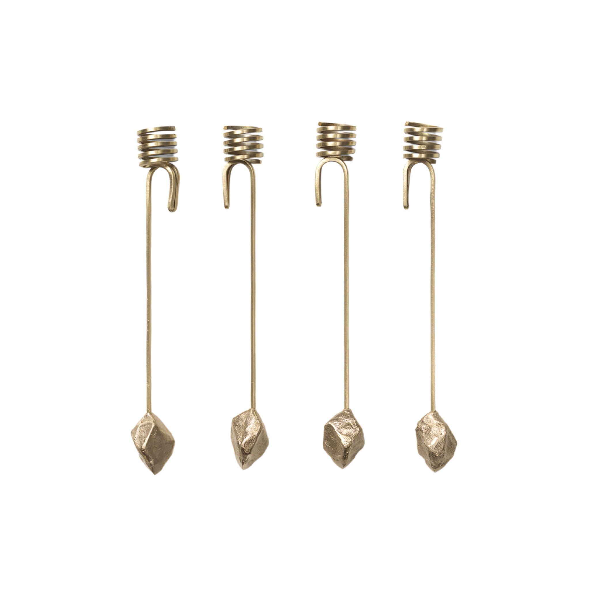 Set von Weihnachtsbaumkerzenhaltern STONE aus Messing