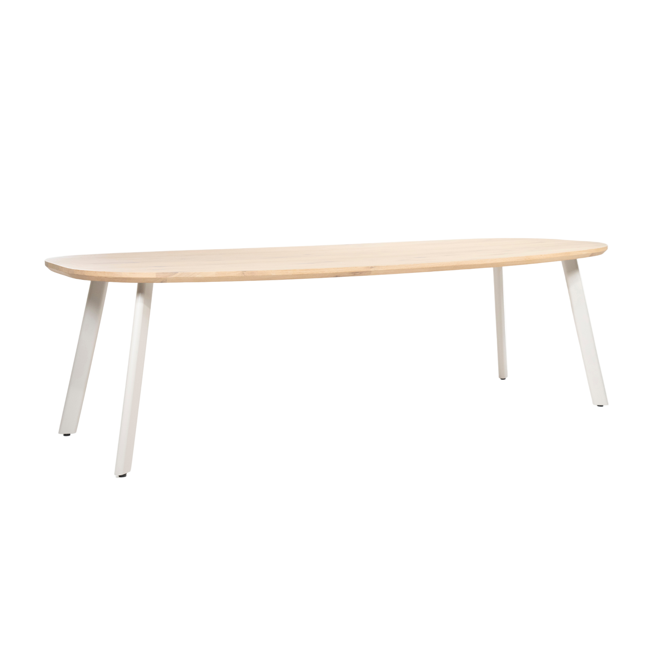 Oval table DION oak wood with metal base