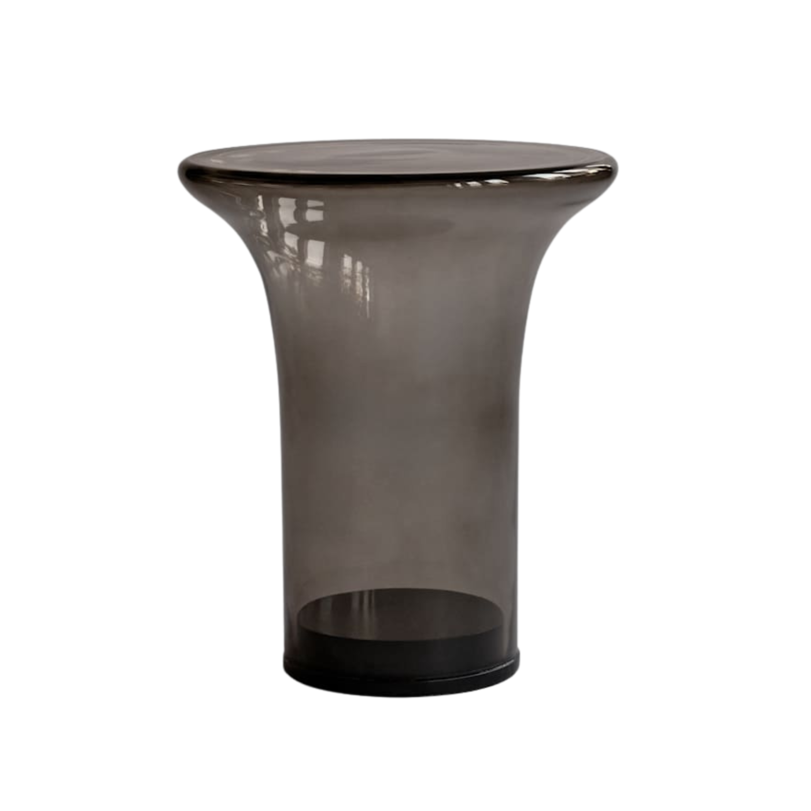 TRUMPET side table smoked glass