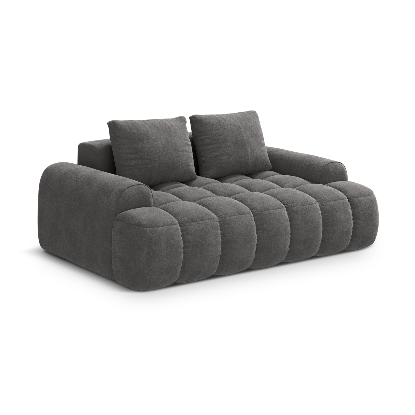 Samtsofa 2-sitzig LINZ dunkelgrau
