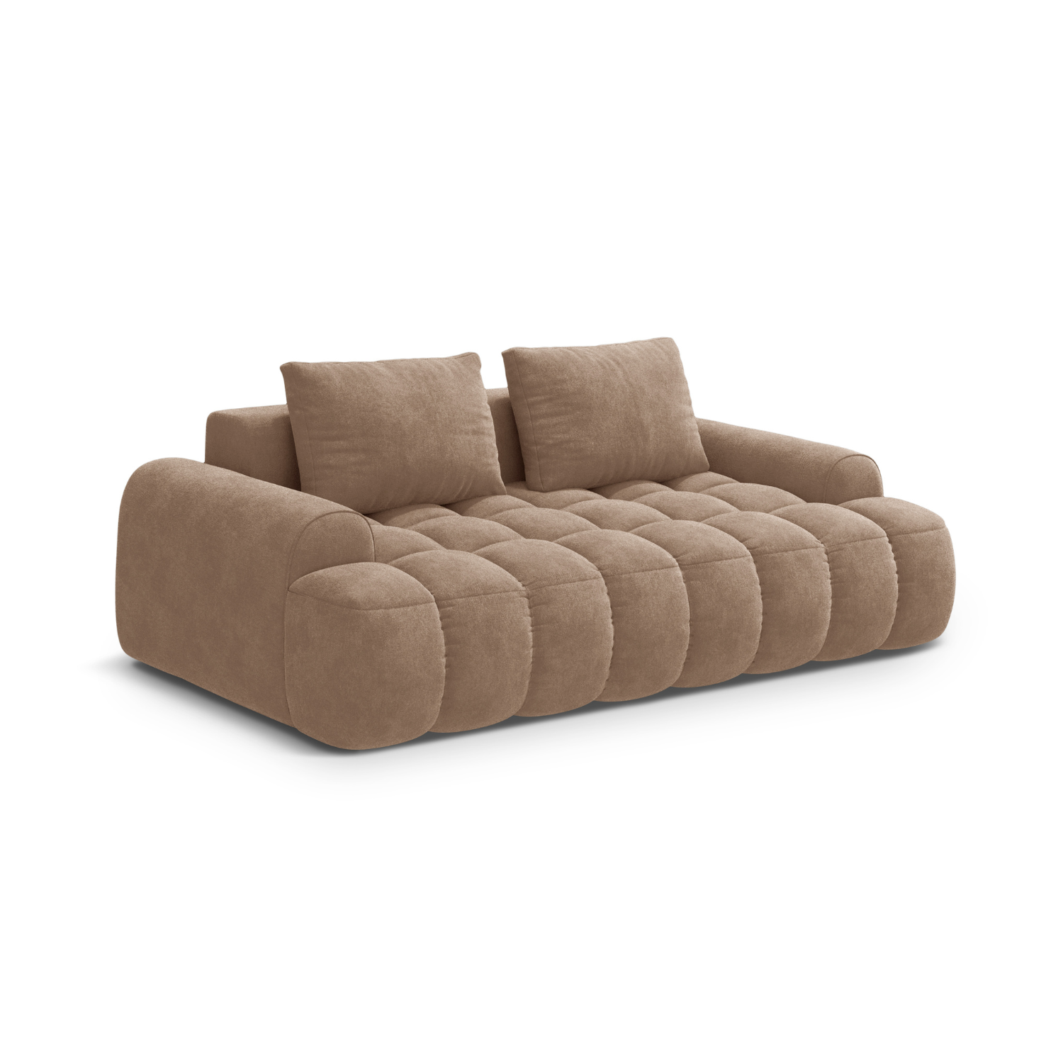 Sofa aus Samt 3-sitzig LINZ dunkelbeige