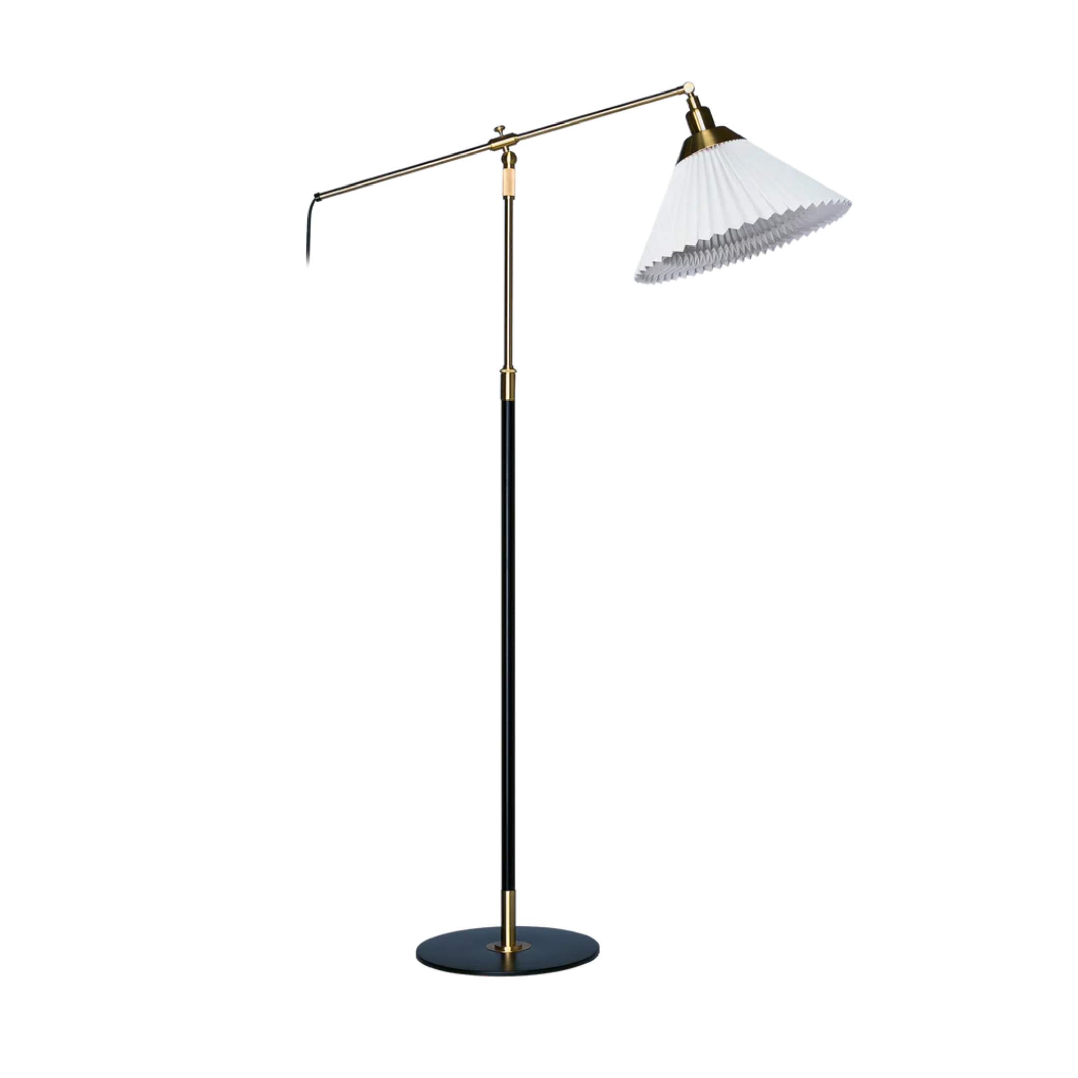 Floor lamp MODEL 349 white with black-gold base