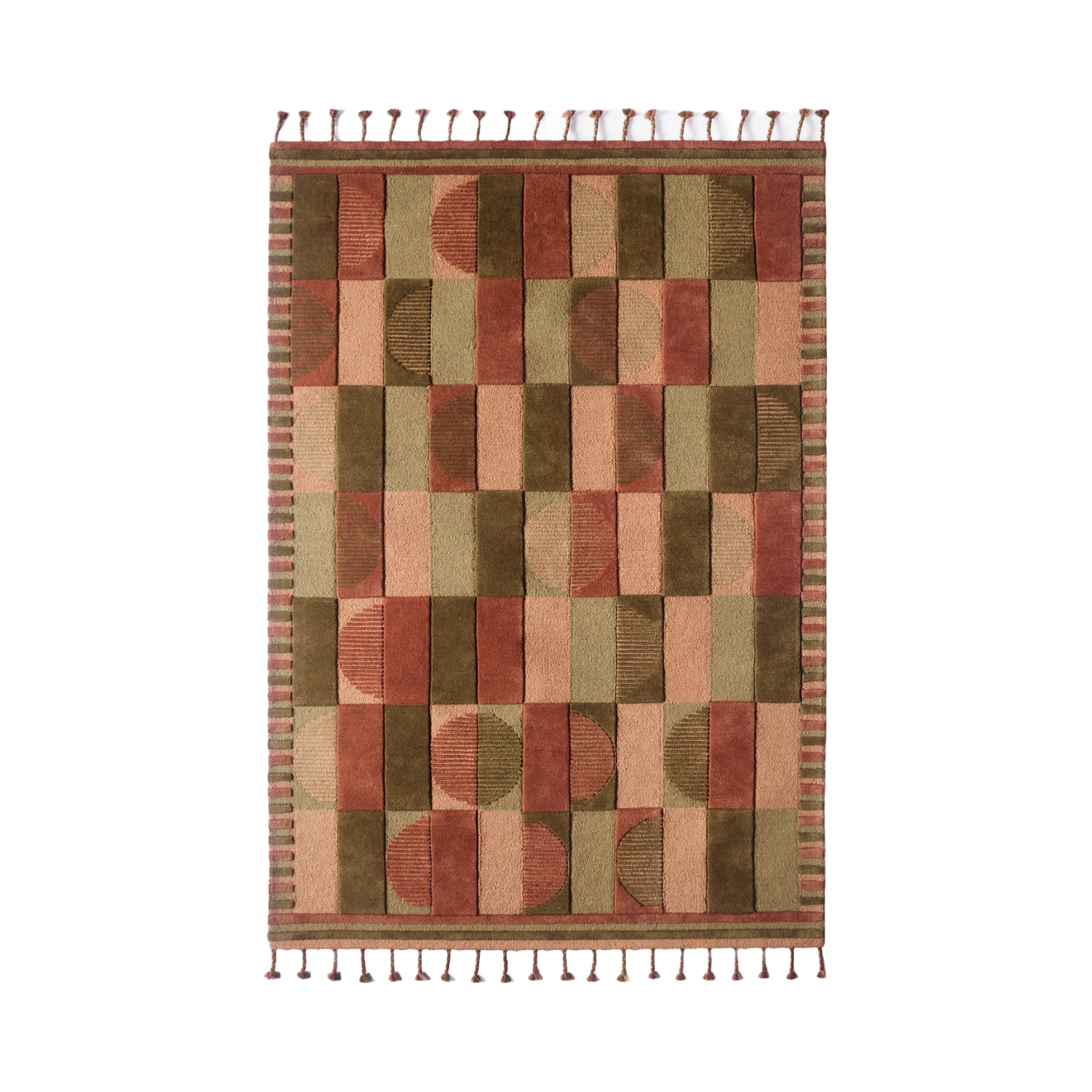 MURILLO rug in burgundy and green