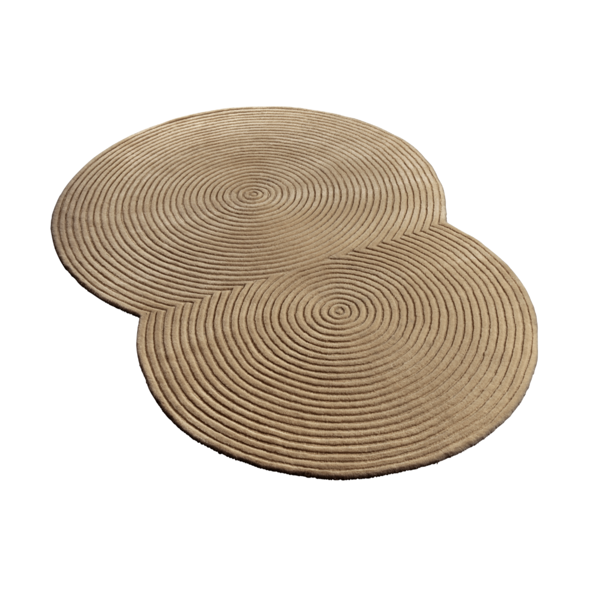 Zen abgerundeter Teppich braun