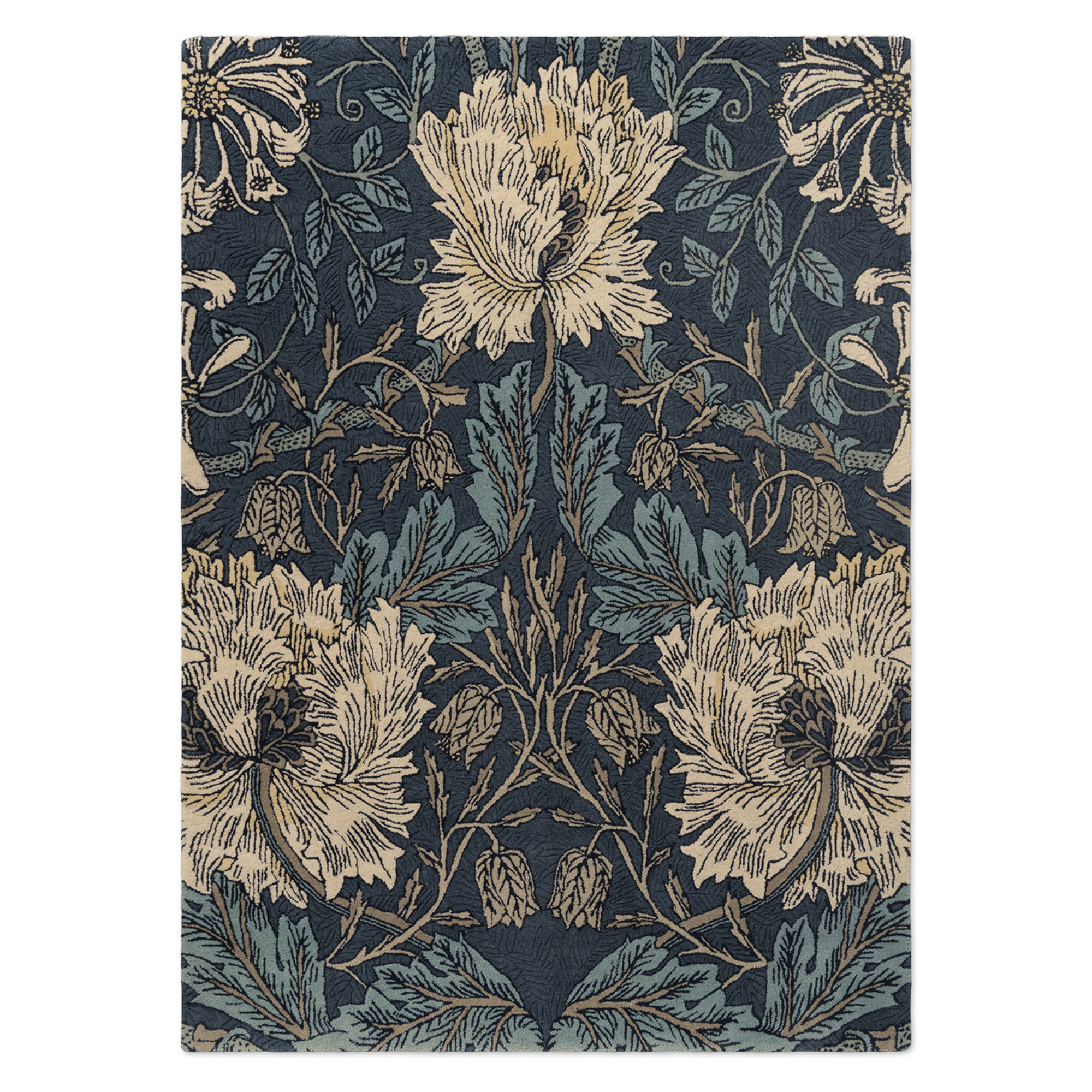 HONEYSUCKLE & TULIP TEAL Carpet Navy Blue