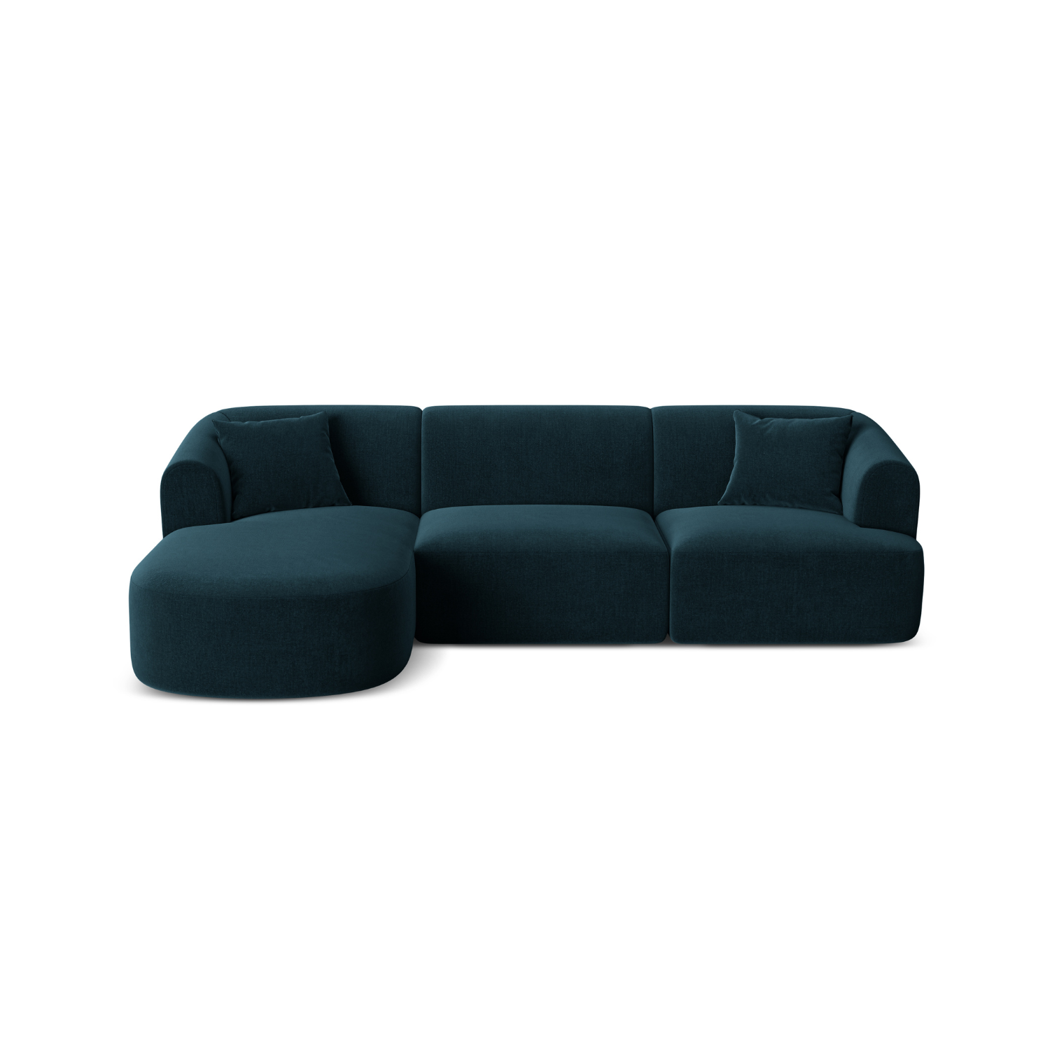 Samt-Ecksofa linksseitig für 4 Personen CAMPI petrol