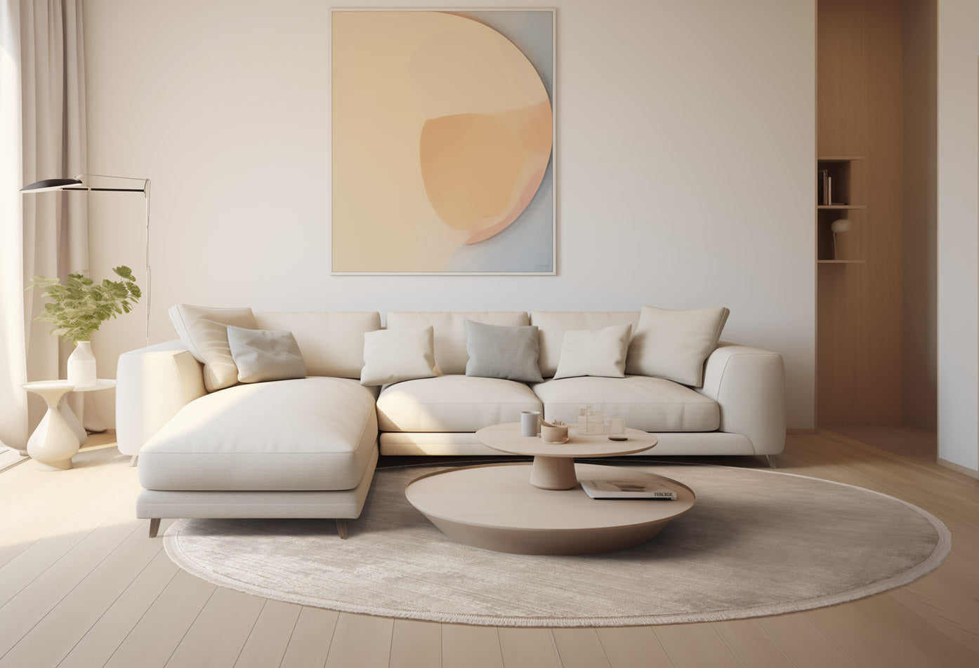 Runder Teppich ROYAL grau-beige