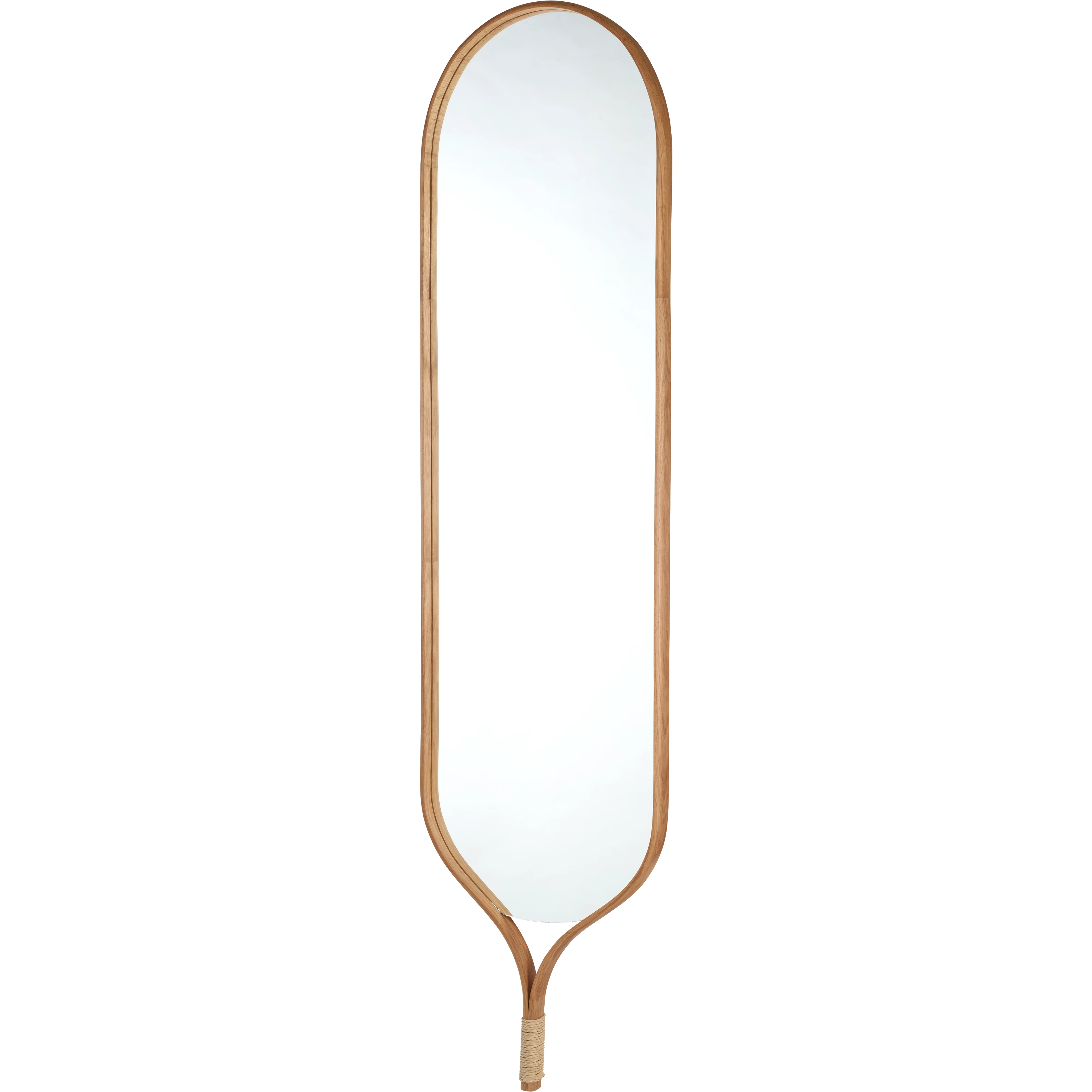 Racquet mirror frame made of soap oak
