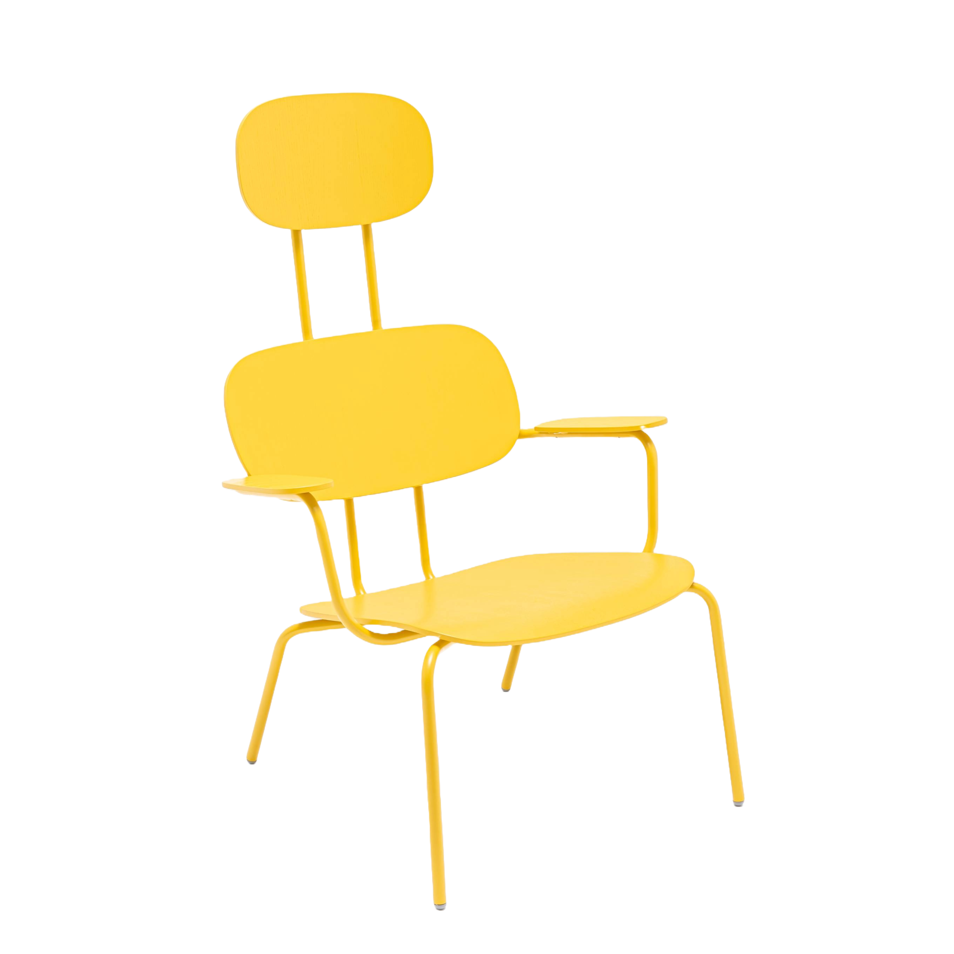 Fotel z zagłówkiem NEW SCHOOL LOUNGE jasnoszara podstawa – .mdd