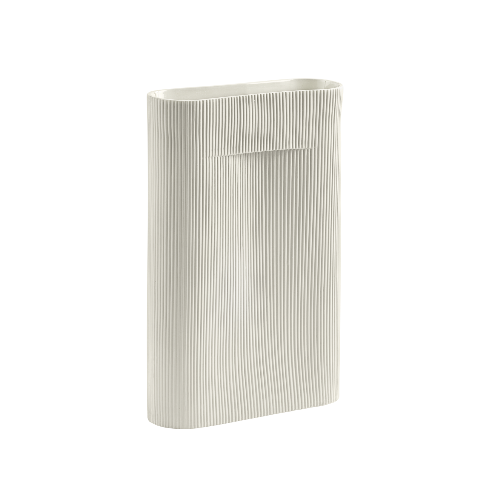 Ceramic Vase RIDGE Broken White