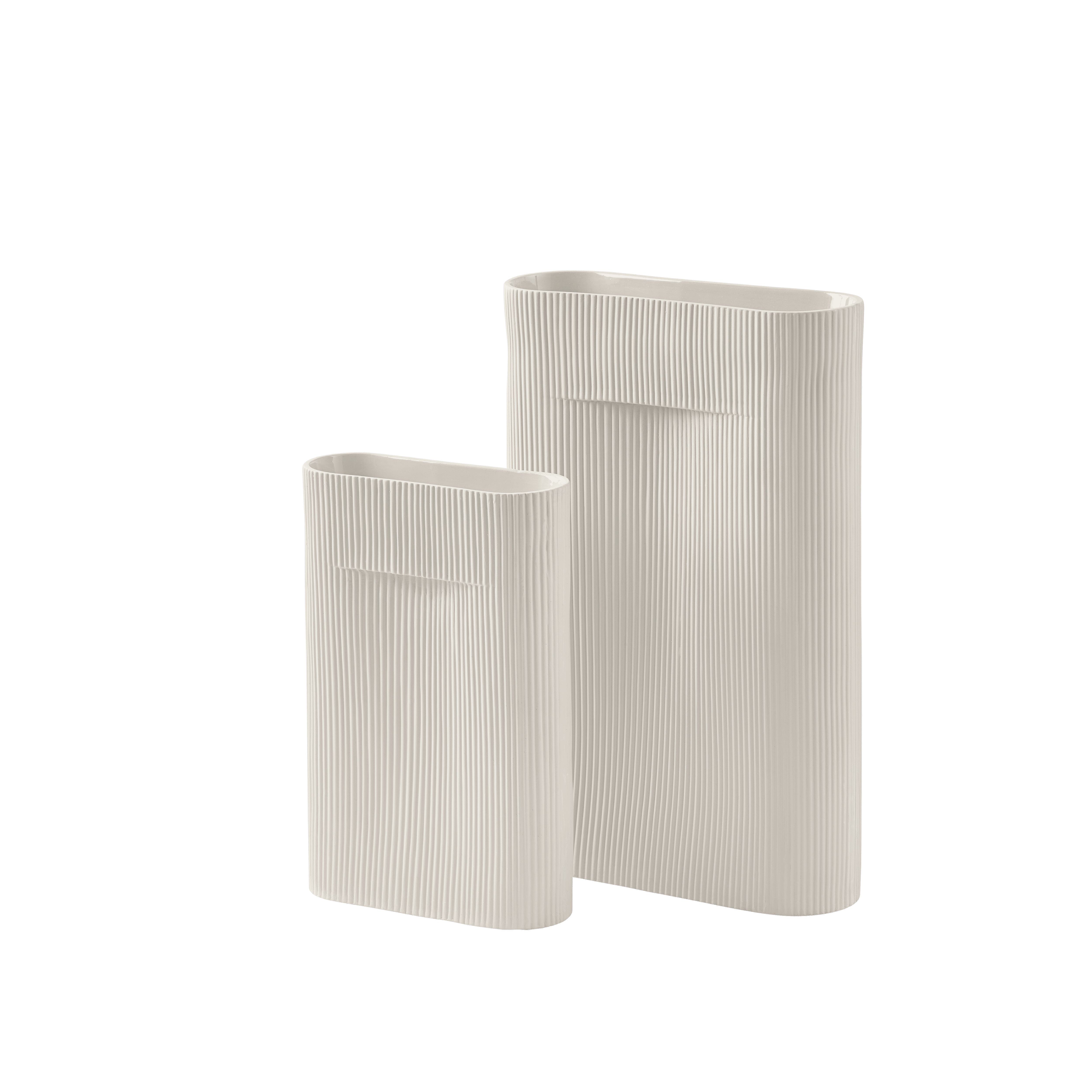 Ceramic Vase RIDGE Broken White