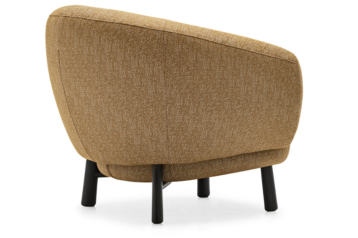 Upholstered RIO Armchair with Black Base