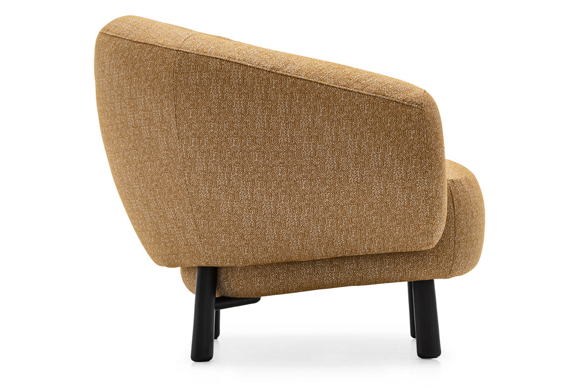 Upholstered RIO Armchair with Black Base