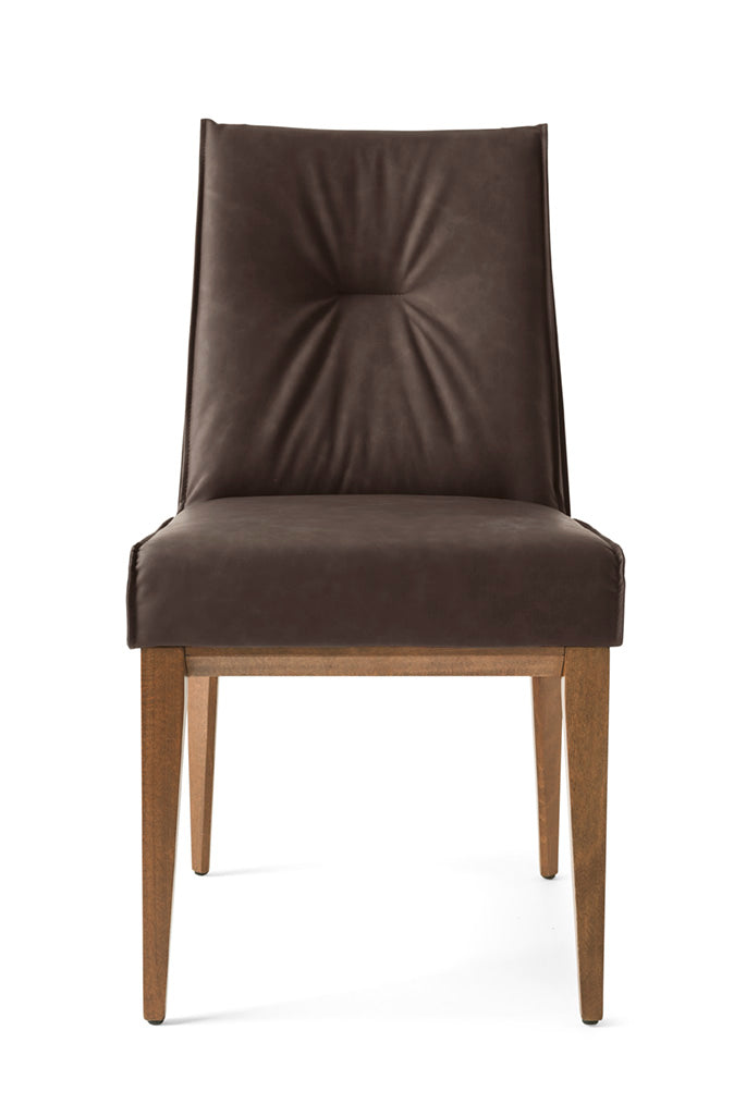 Upholstered ROMY Chair with Walnut Base