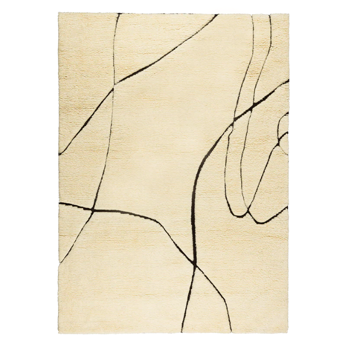 Cream SIGN rug with black pattern