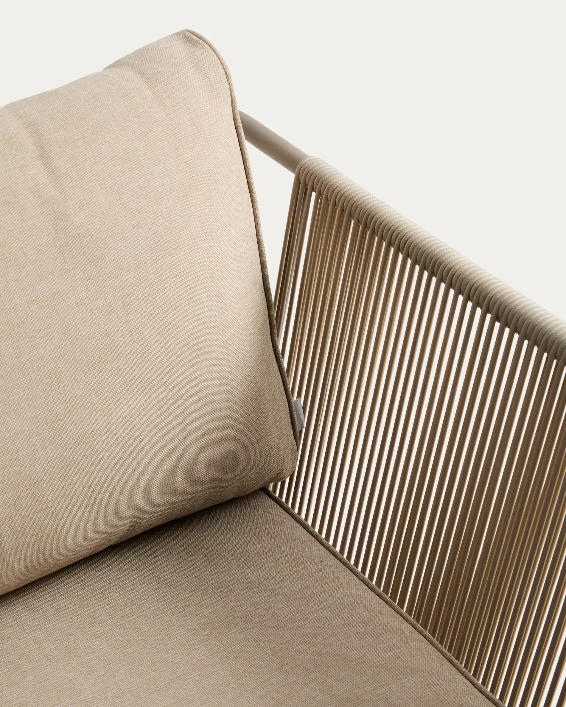 ZIVIA Outdoor Armchair in Taupe Rope with Steel Base
