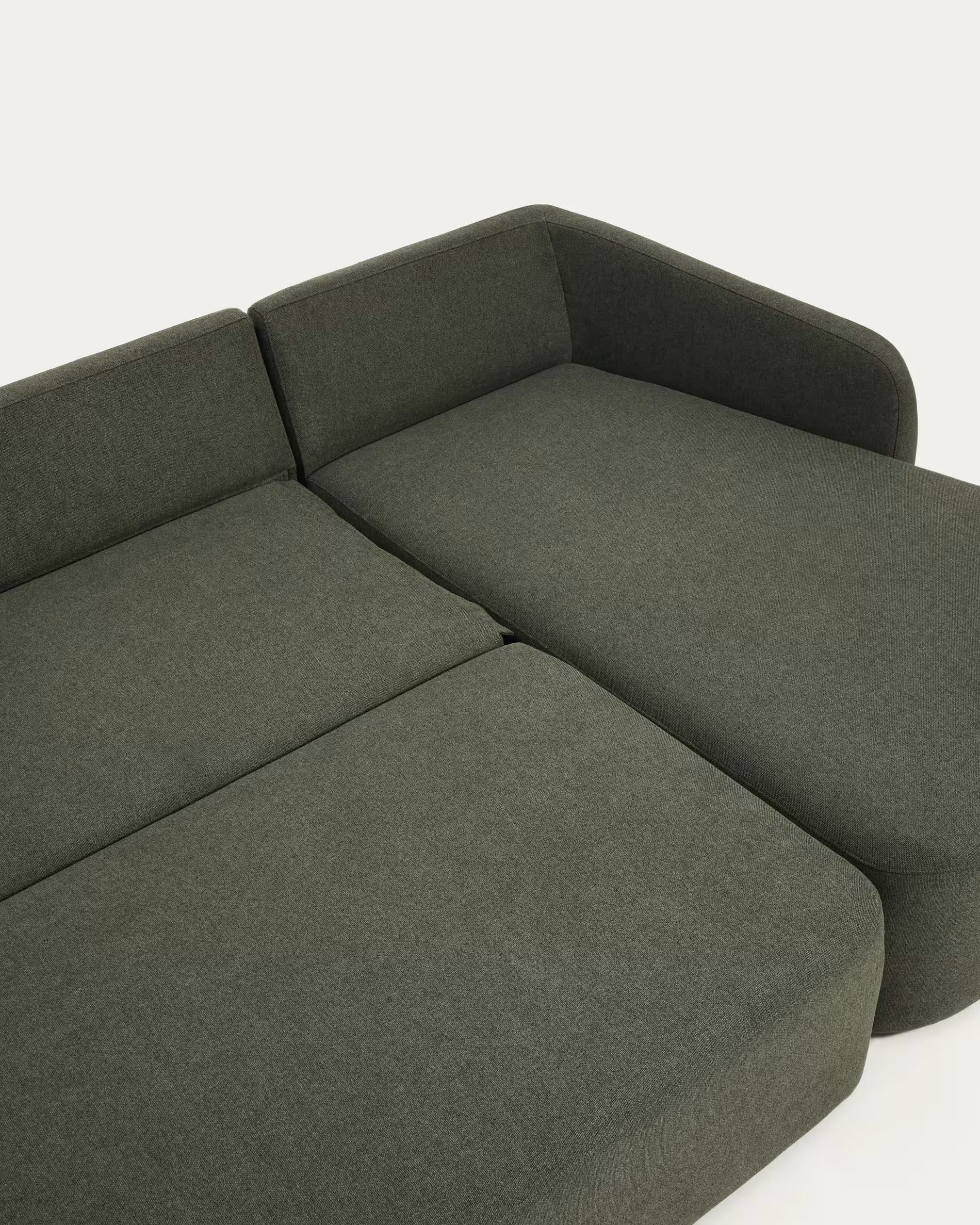 Right-facing 3-seater sofa bed LAIRA dark green