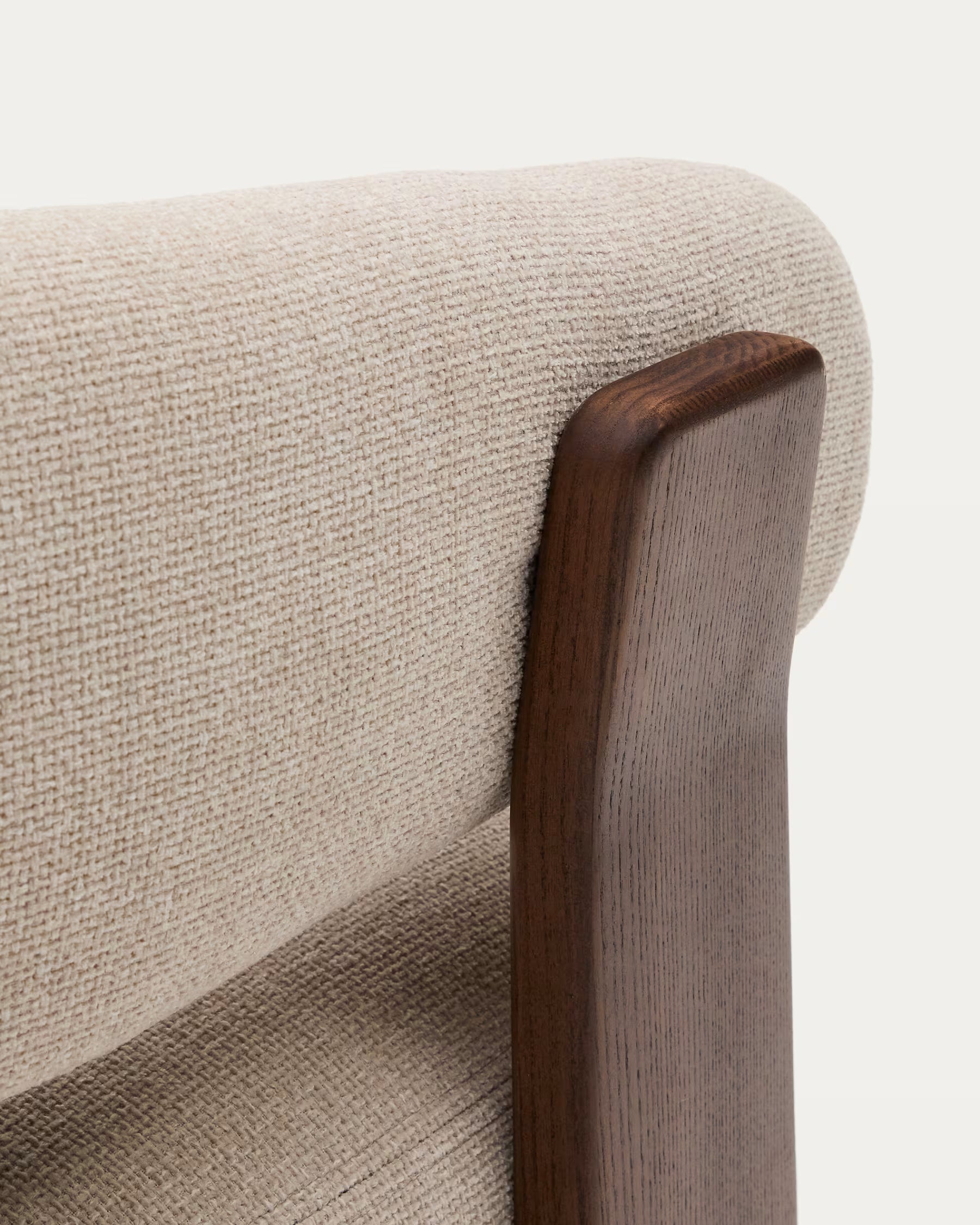 Sessel GRANITE beige Chenille mit dunklem Eschenfuß