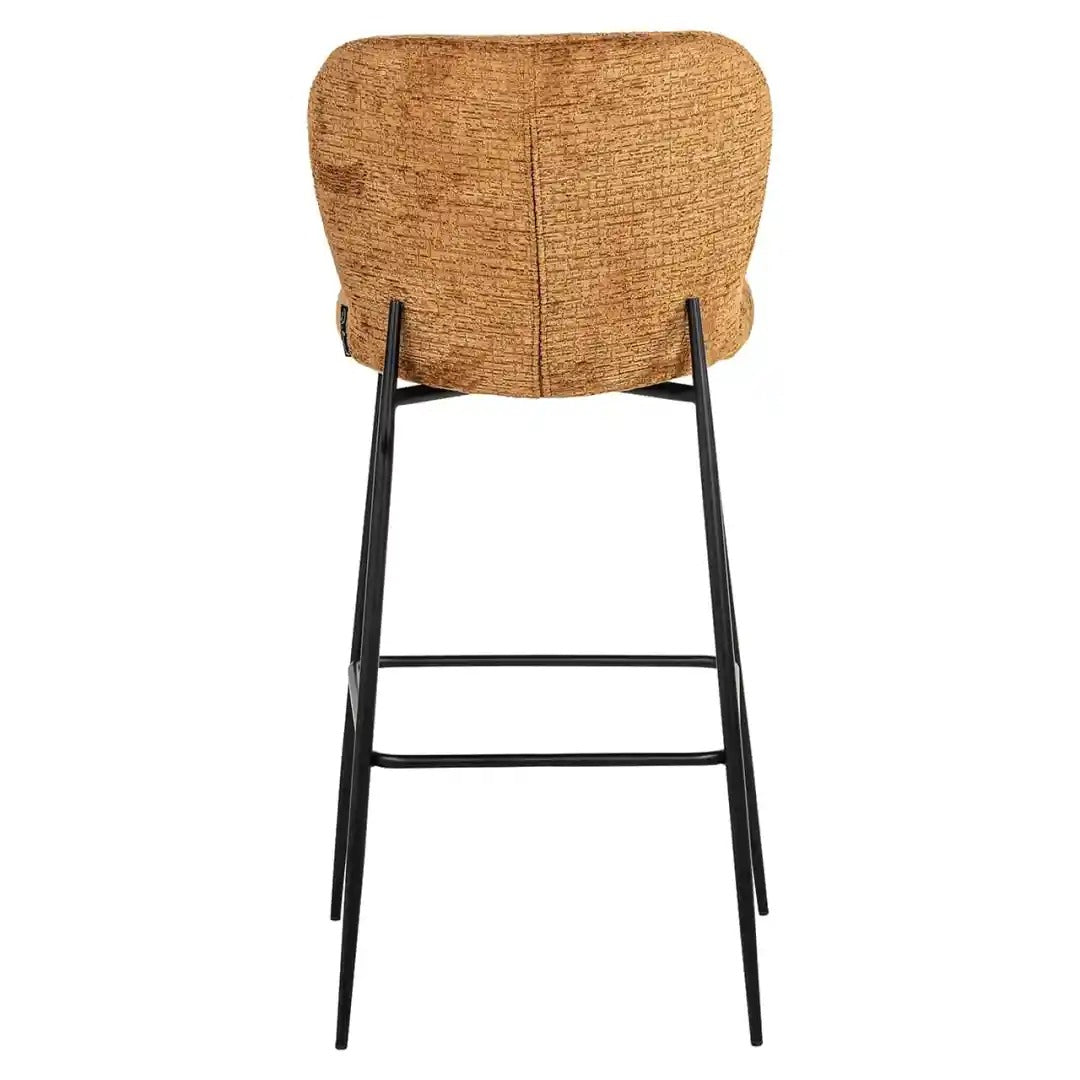 DARBY brown bar stool with black base