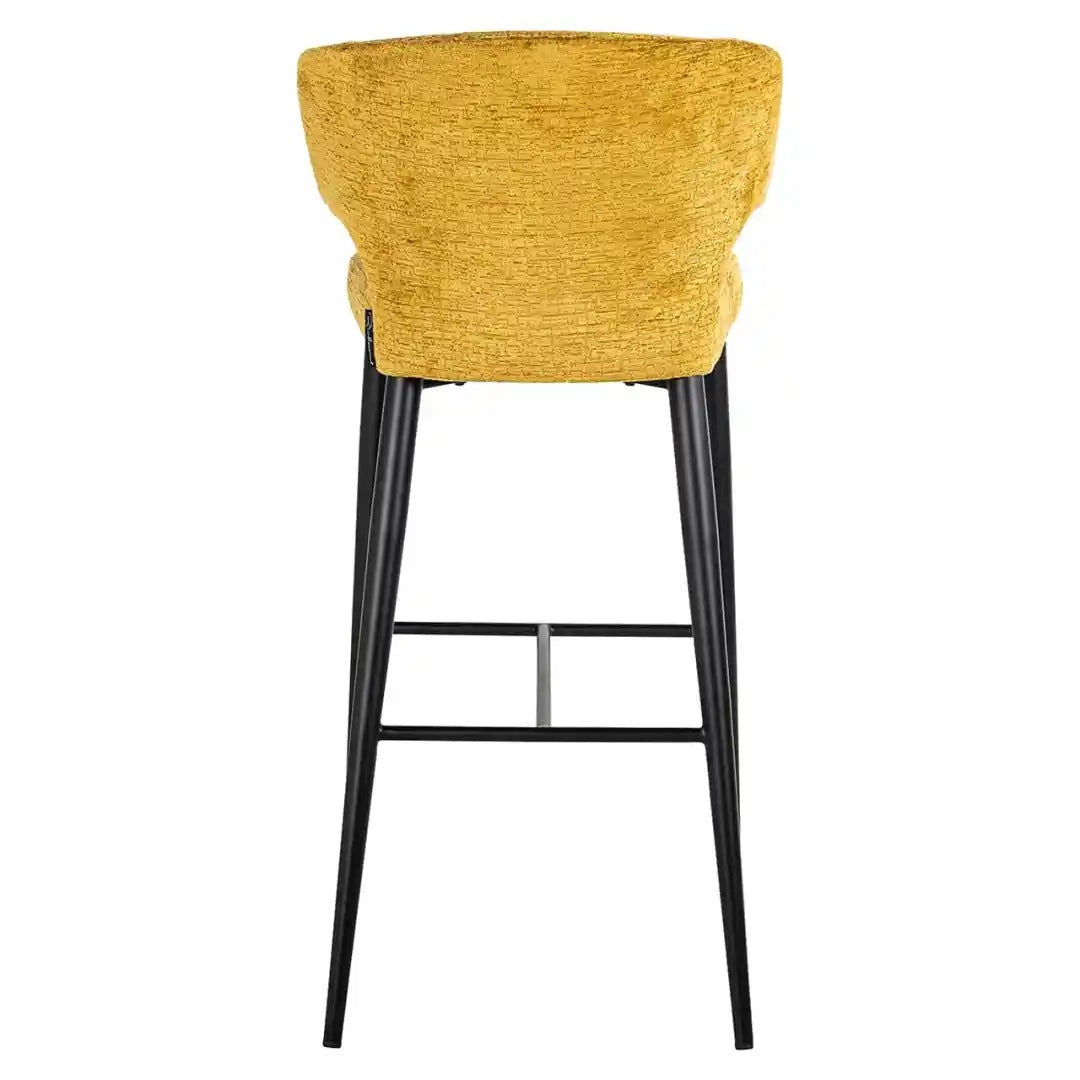 TAYLOR yellow bar stool with black base