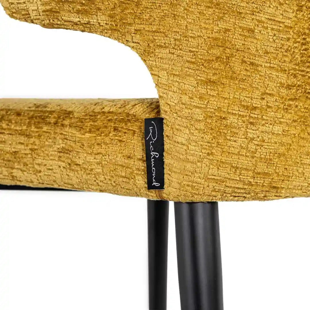 TAYLOR yellow bar stool with black base