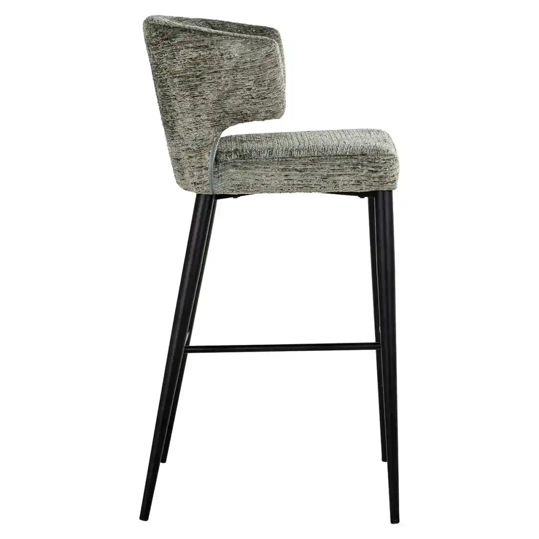 Barhocker TAYLOR grau mit schwarzem Fuß
