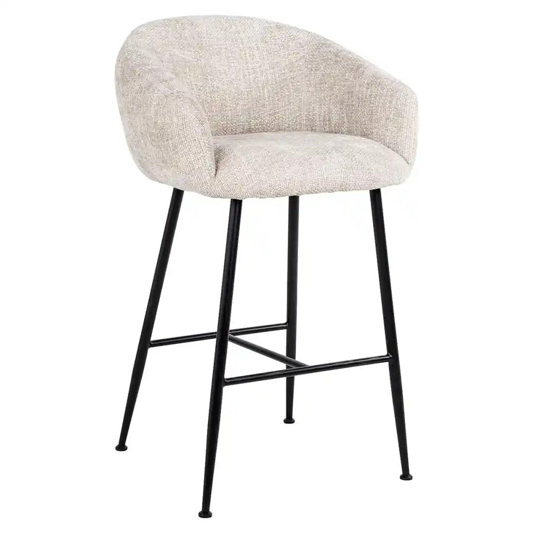 AVANTI cream bar stool with black base