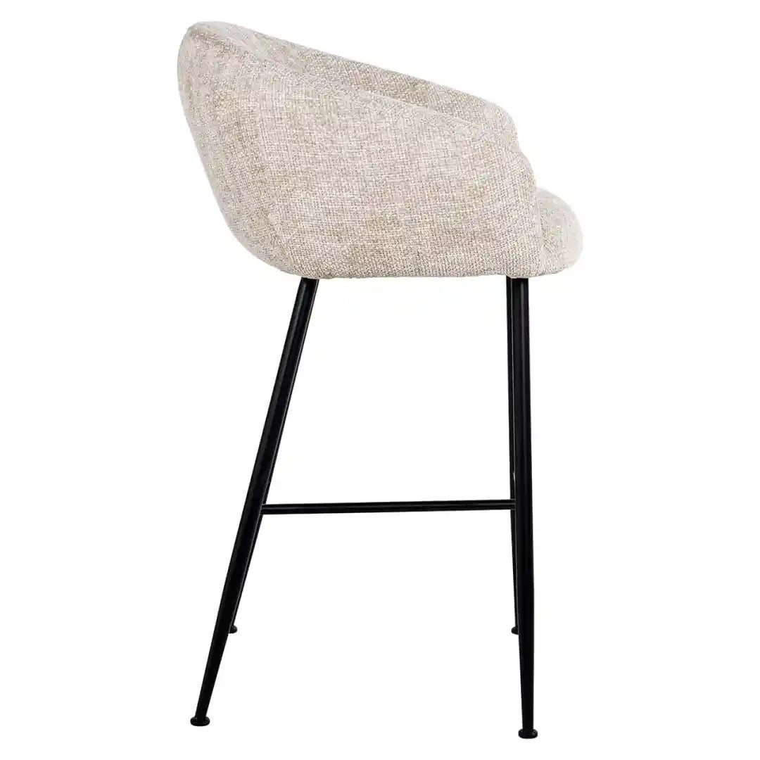 AVANTI cream bar stool with black base