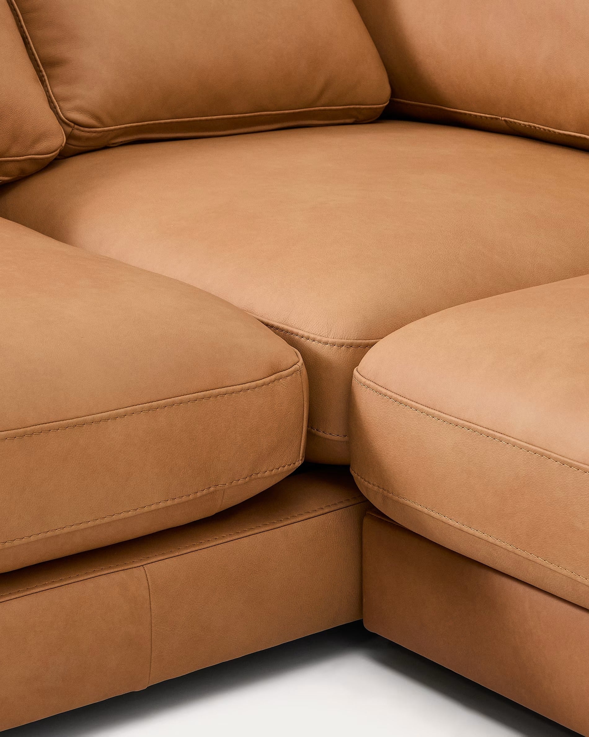 4-seater left-facing corner sofa GALA natural leather