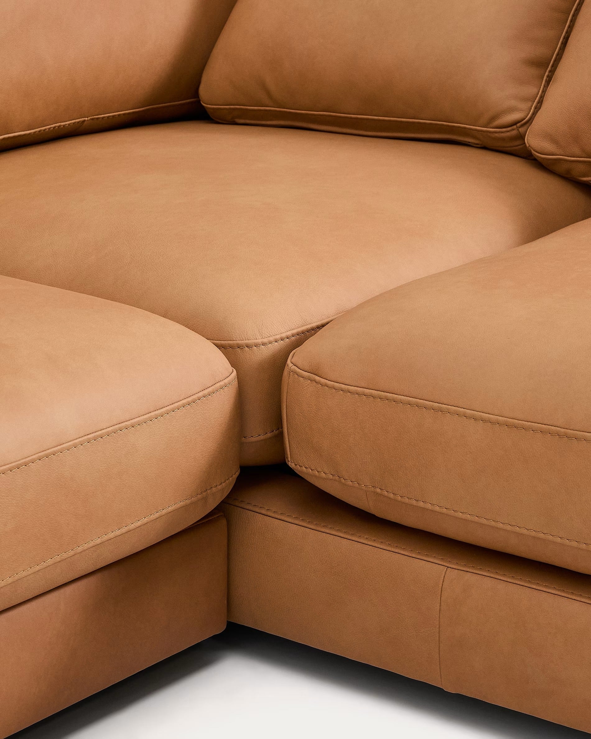 4-seater right-facing corner sofa GALA natural leather